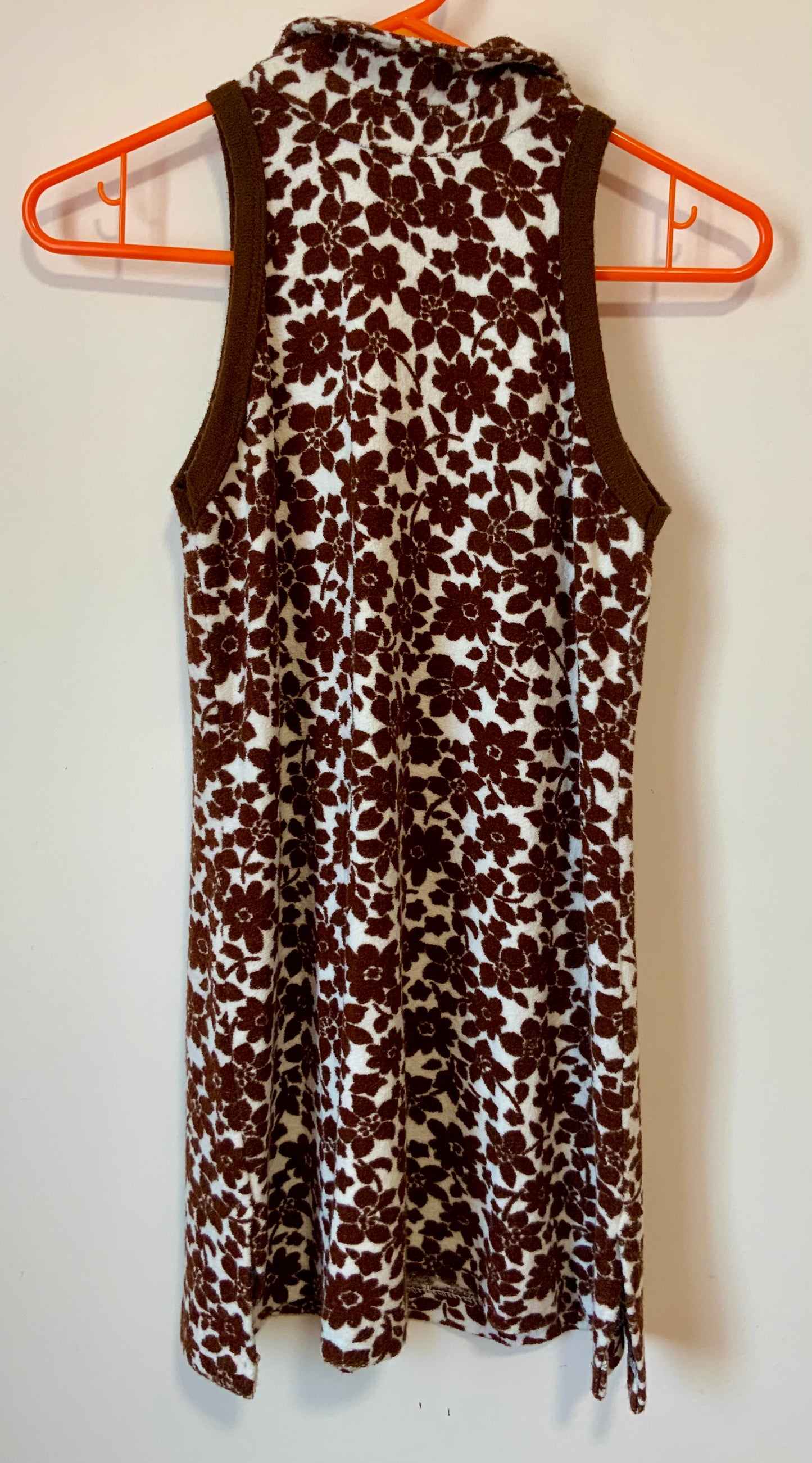 Robe Mini en Eponge à fleurs Vintage 1970-T36