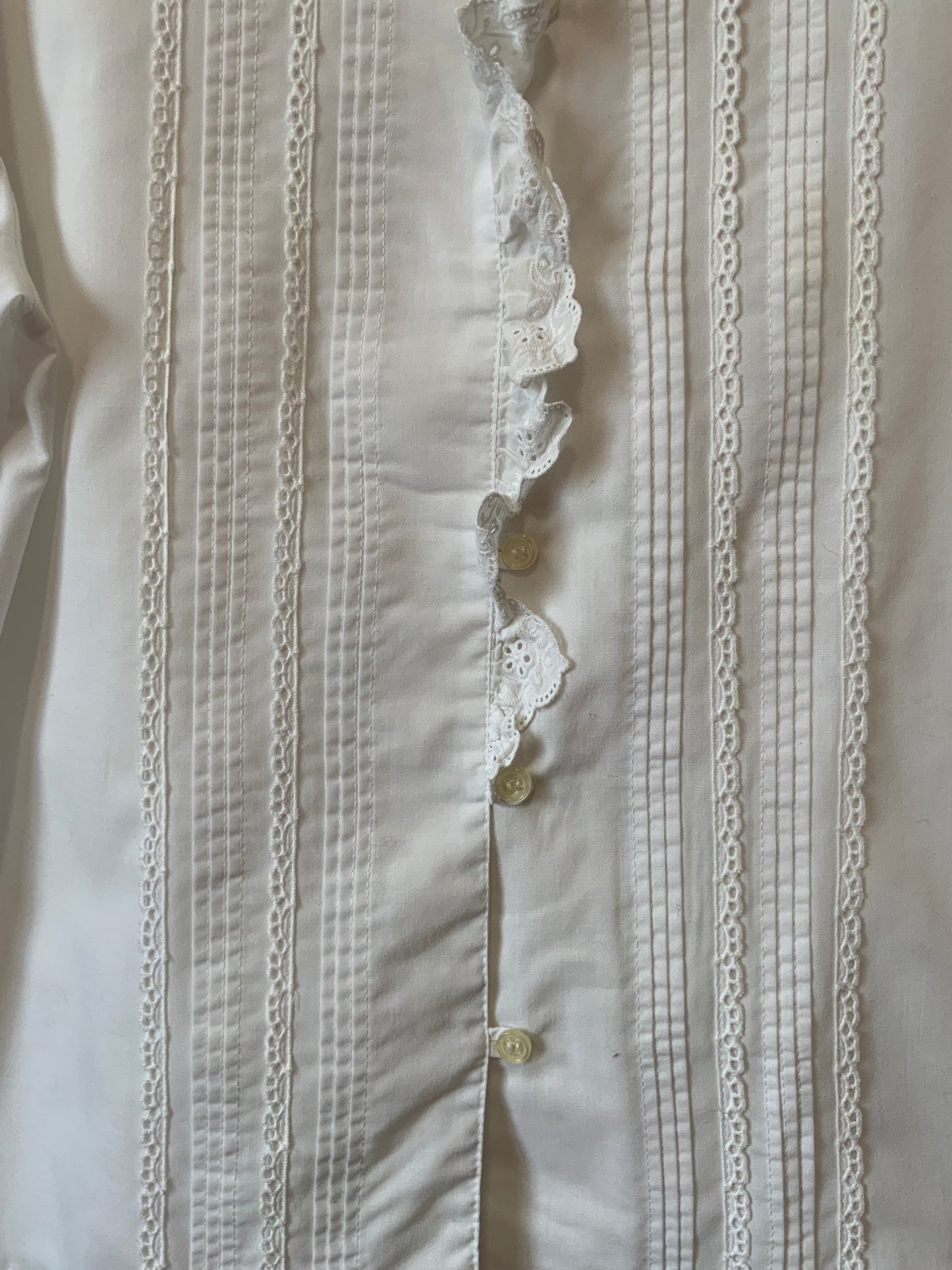 Chemisier Autrichien Broderies anglaises fleurs Vintage - T40
