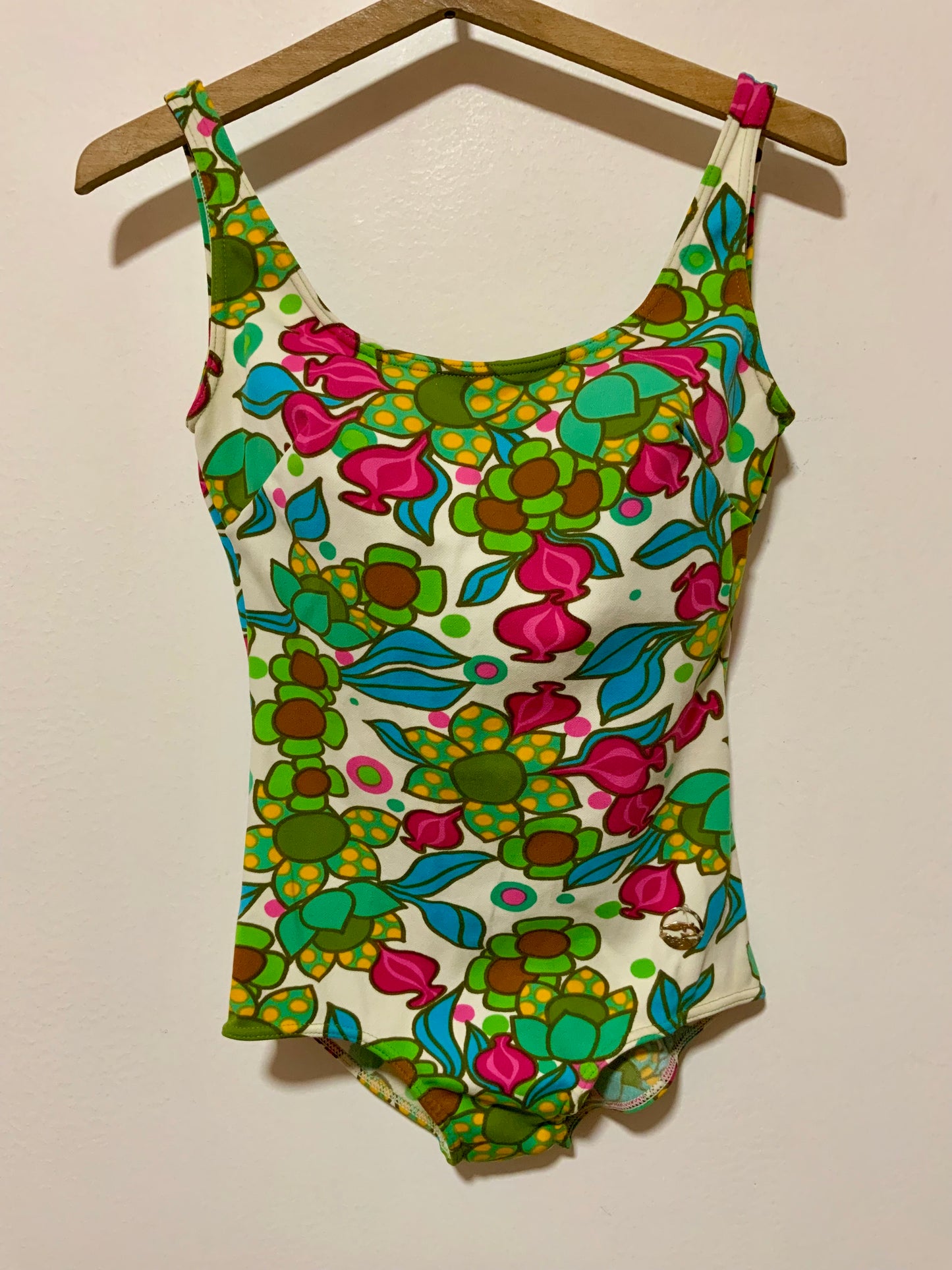 Maillot de bain à fleurs Psyché Vintage 1970/80- T38/40