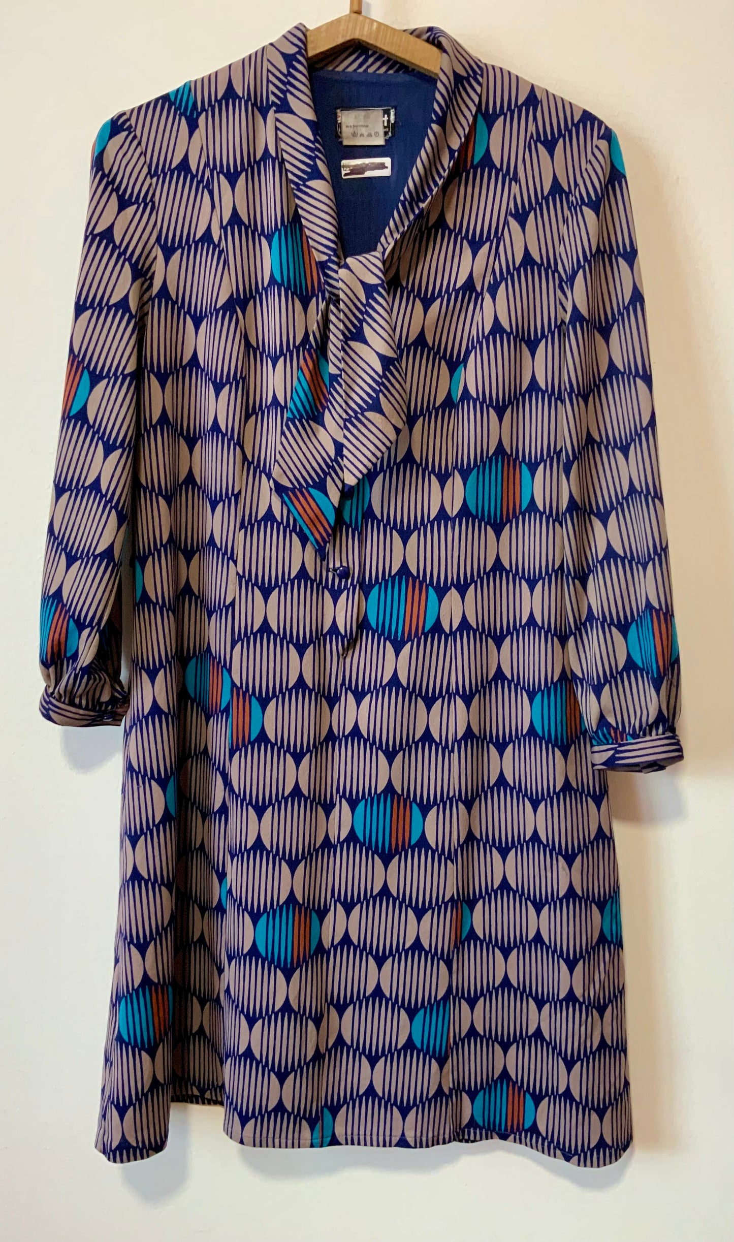 Robe Vintage 1980 Col Lavallière - T42