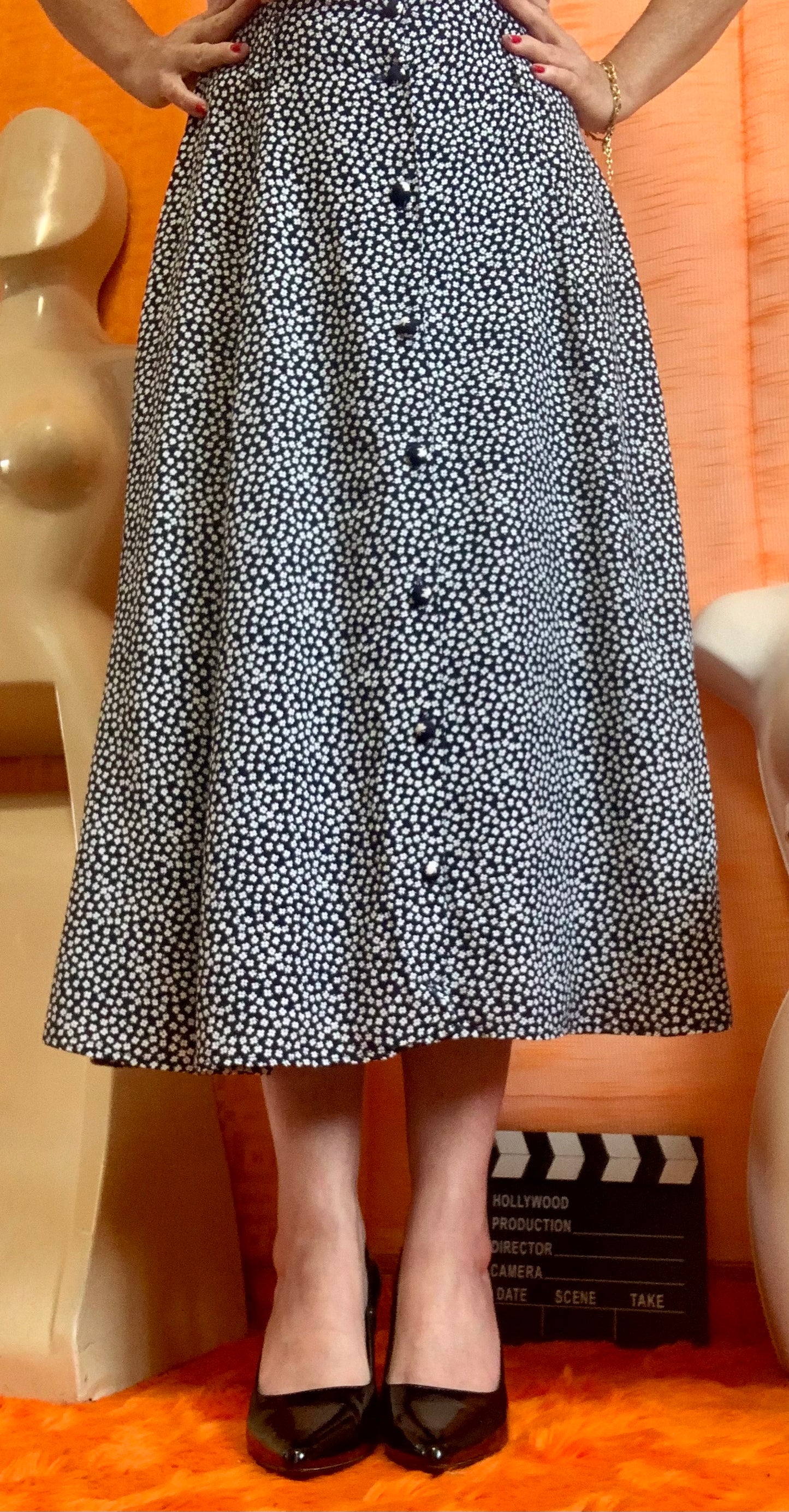 Jupe longue à fleurs Vintage 1990- T42