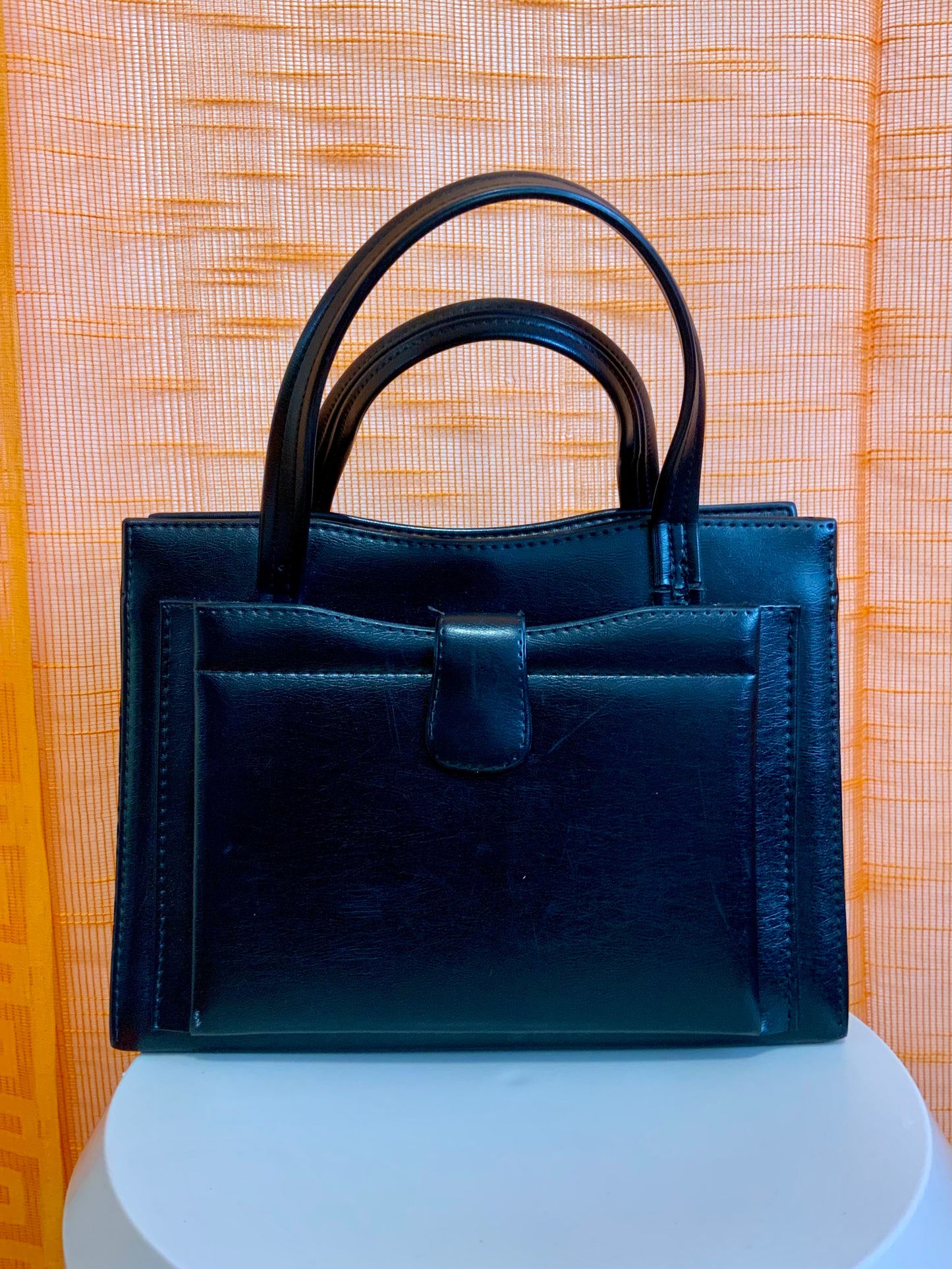 Superbe sac à main Vintage 1960/70 Cuir noir