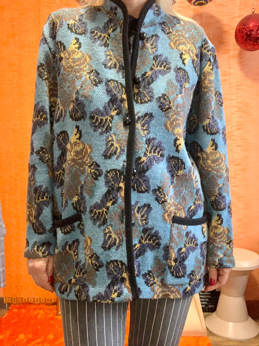 Gilet a Fleurs Vintage 1980