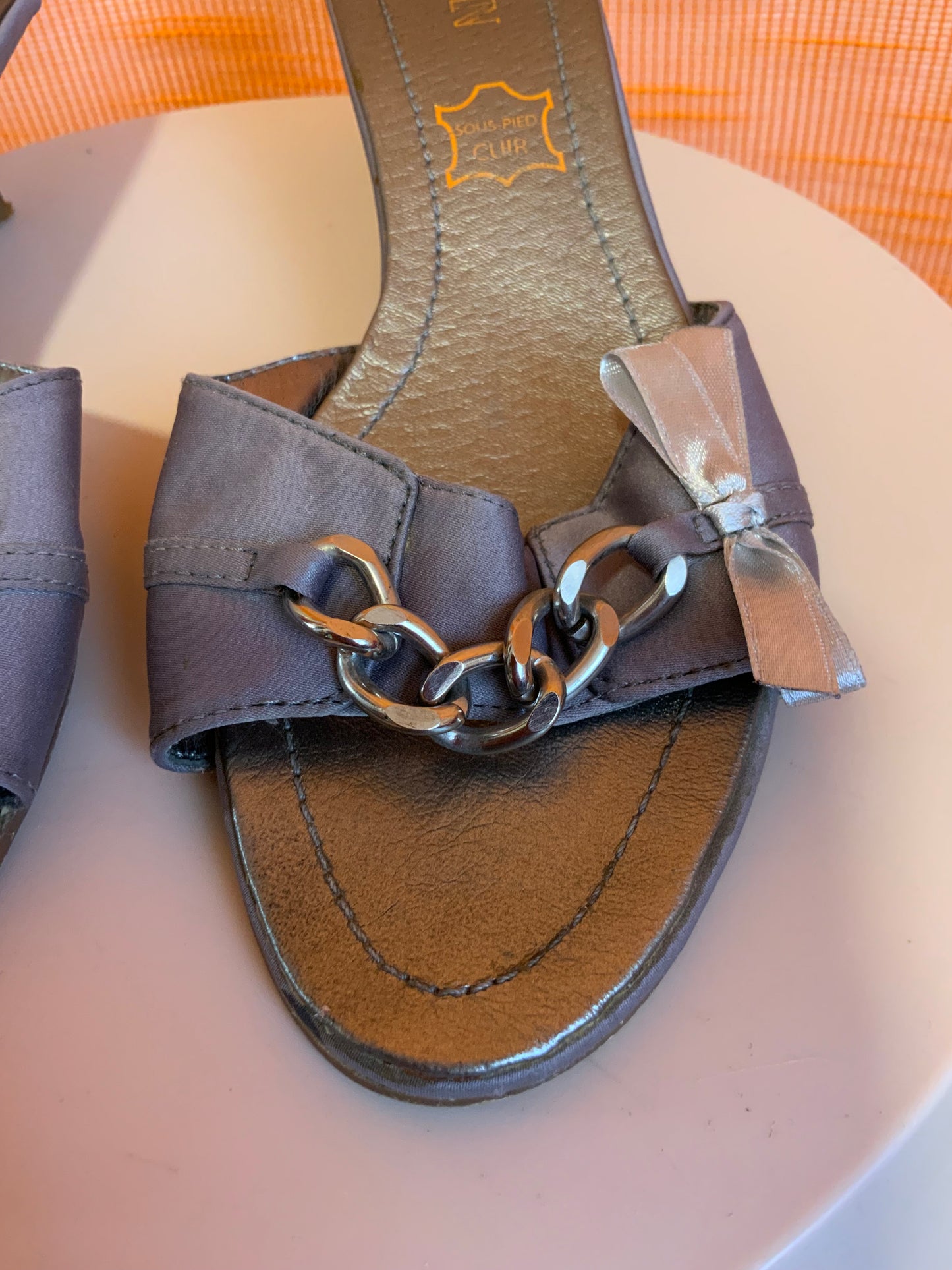 Escarpins Mules Talons Maison Balmain Vintage 1990- T37.