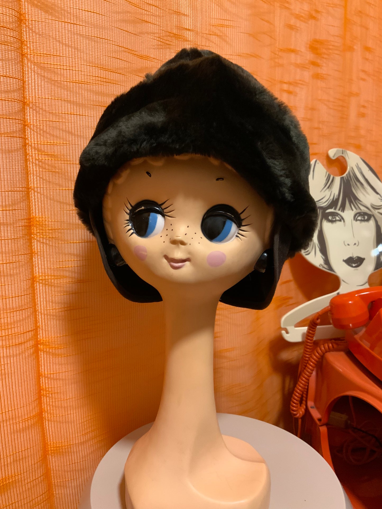 Toque Fourrure Synthétique Vintage