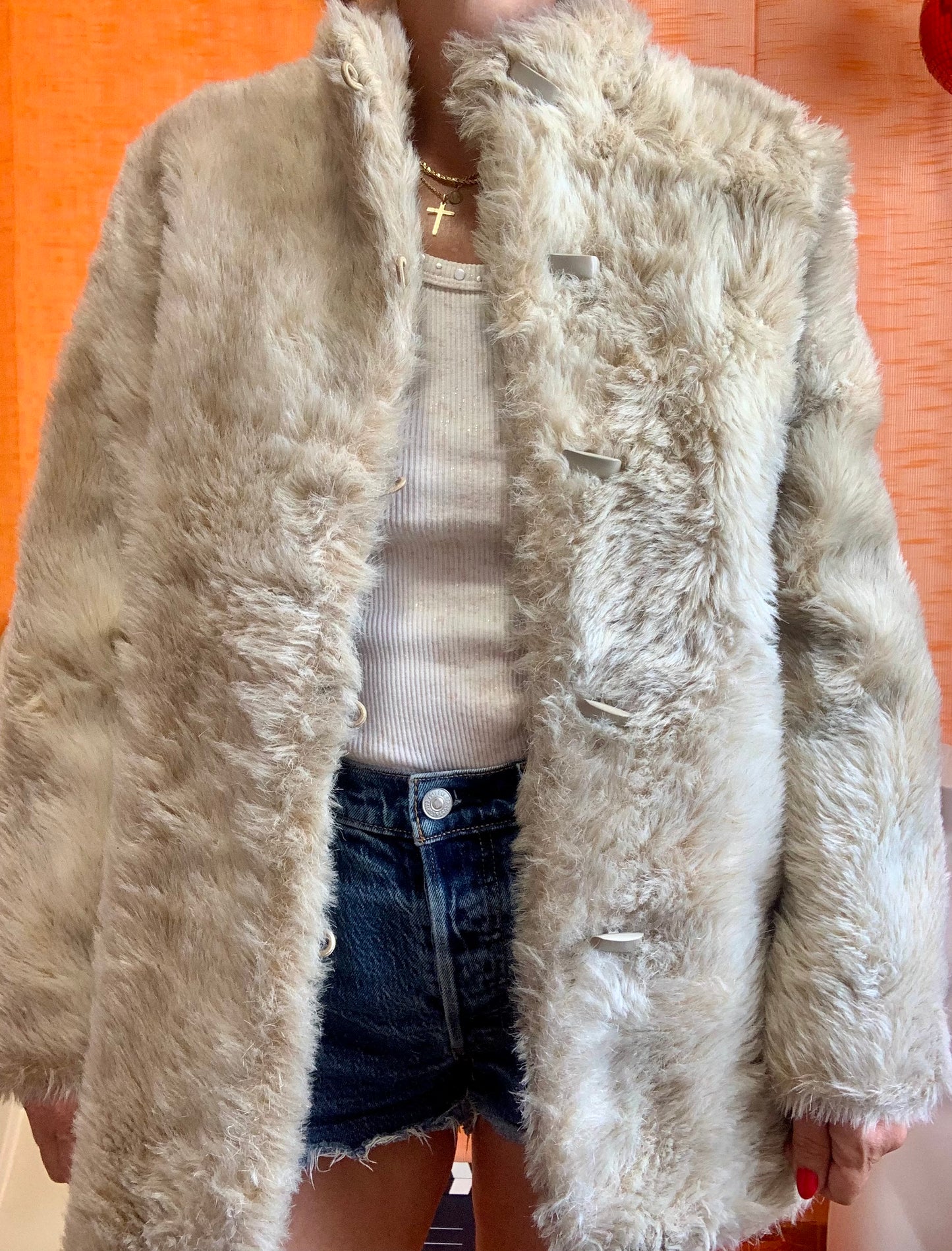 Manteau Canada Vintage 1960/70 Beauté fourrure synthétique - T40 maxi.