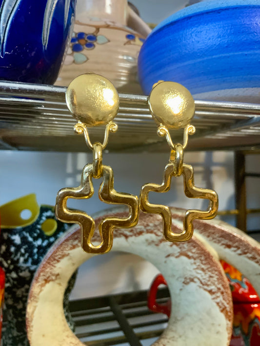 Boucles d’oreilles Croix Vintage 1990