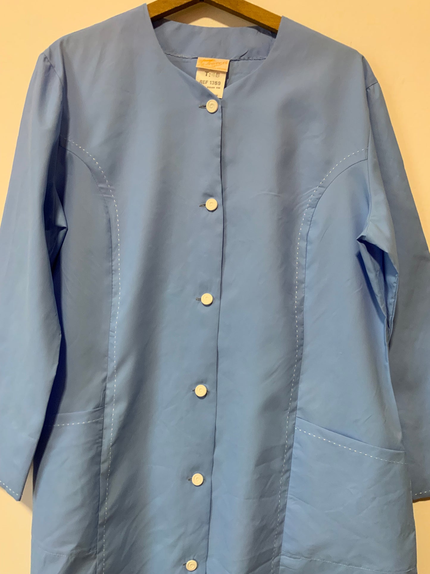 Robe boutonnée Blouse Nylon France Vintage - T58