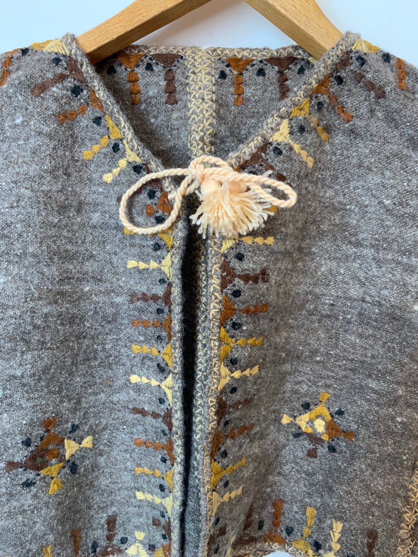 Gilet broderies Laine court Vintage- T38