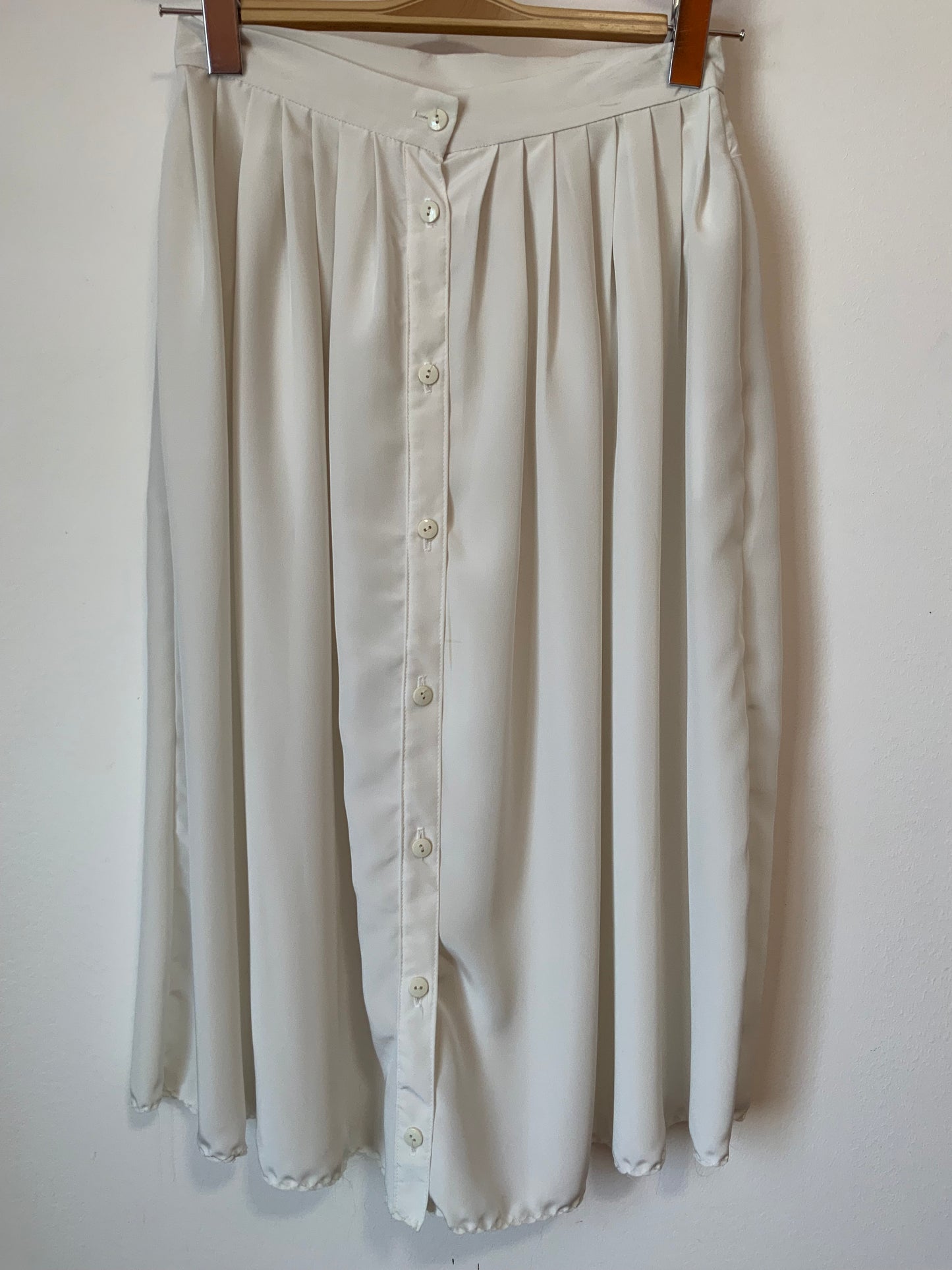 Jupe Blanche Boutonnée Vintage 1980 - T36