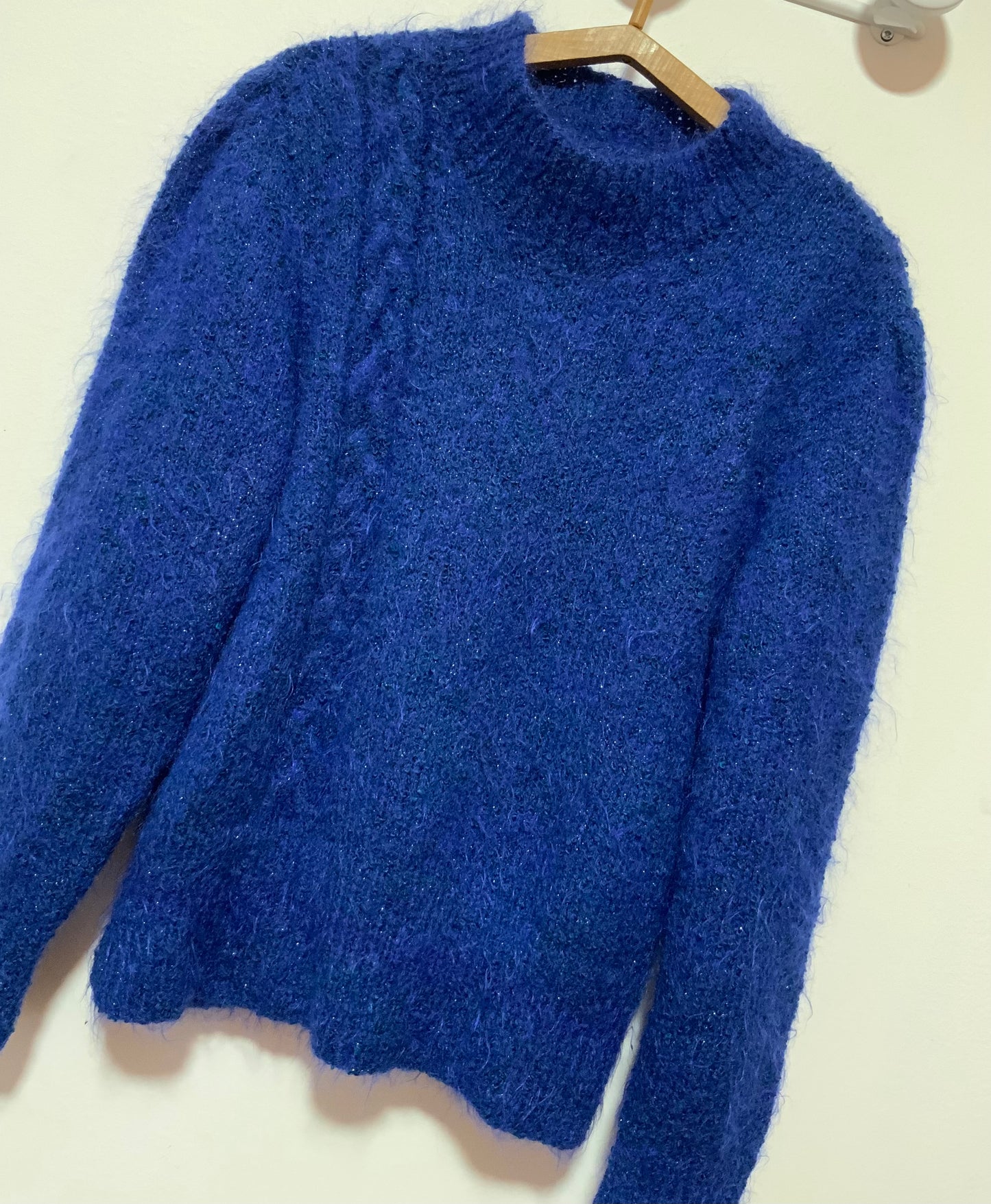 Pull tricot Main pailleté et Mohair Vintage Laine