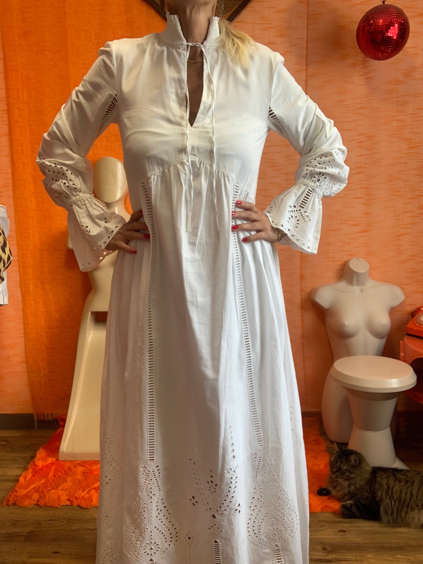 The Kooples Robe Longue Boheme Broderies Élégance - T1