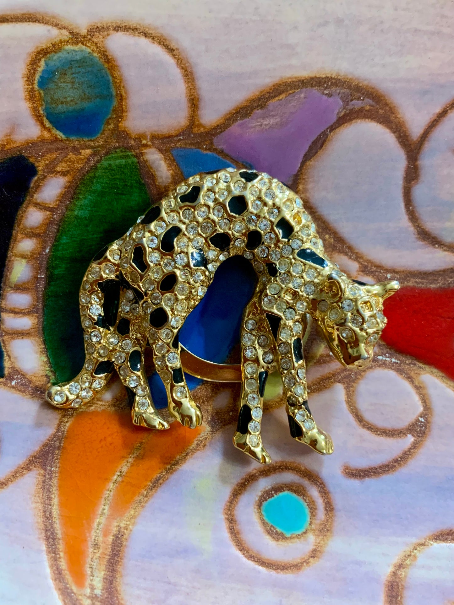 Pince à Foulards Léopard Vintage