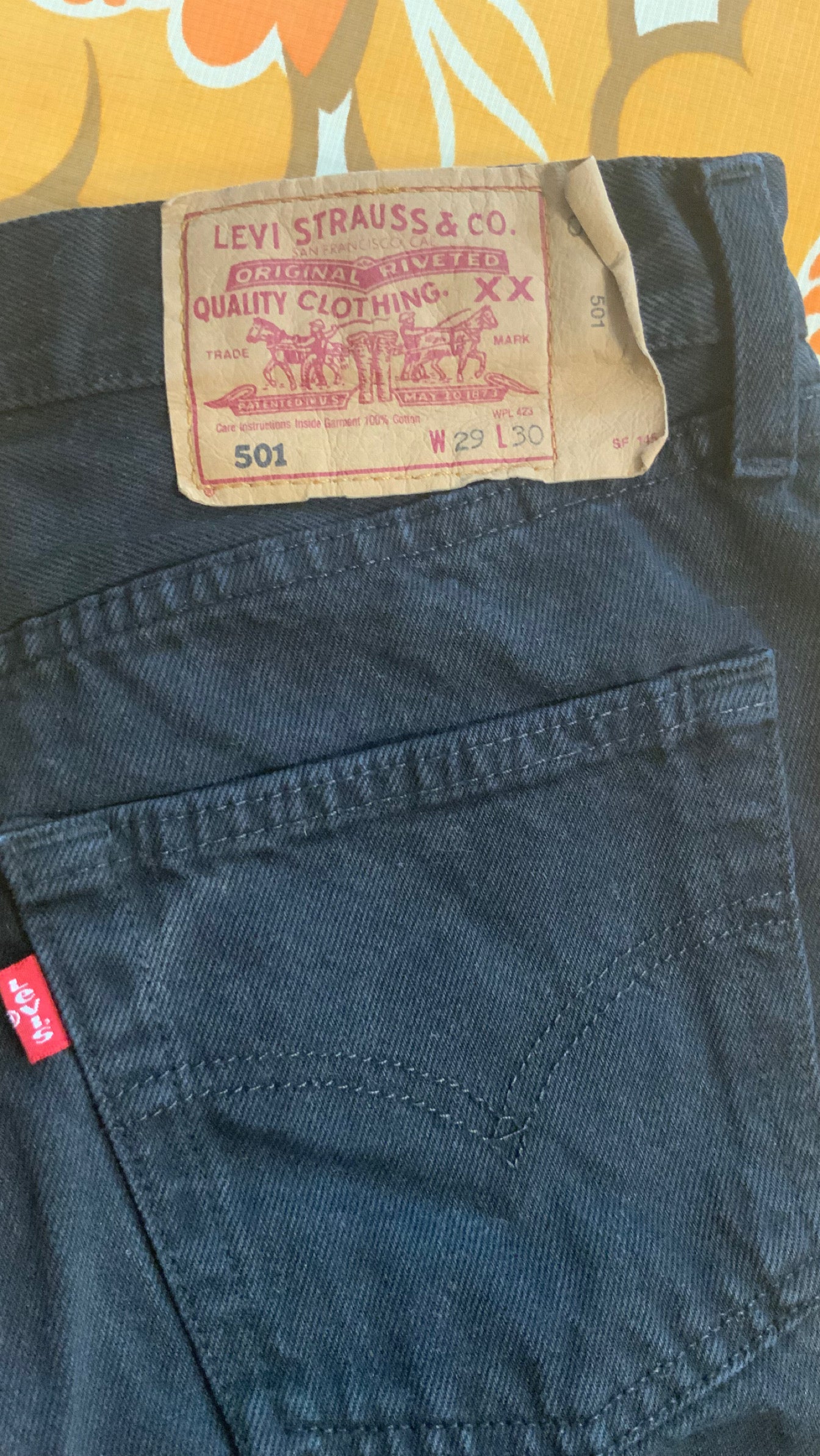Jean Levi’s 501 black Vintage 1990- T36
