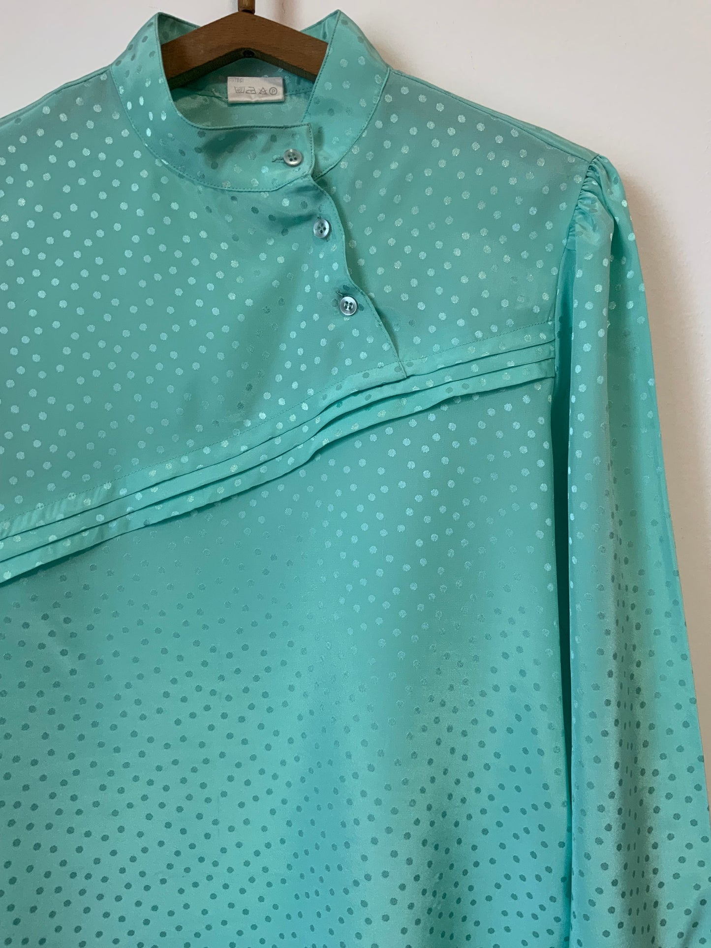 Superbe Chemisier Vintage 1980 Couleur menthe- T38