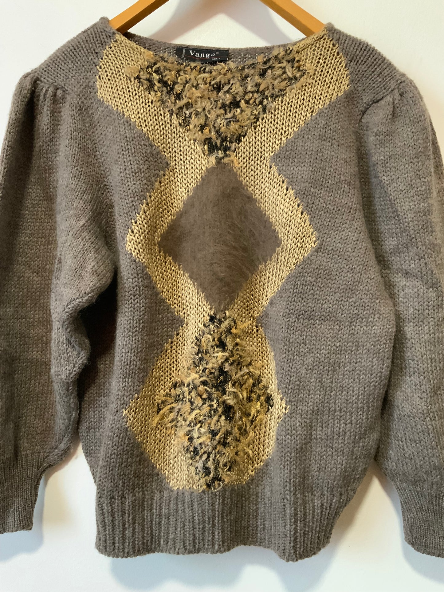 Pull Tricoté Mohair Laine Vintage 1990 - T50 maxi.