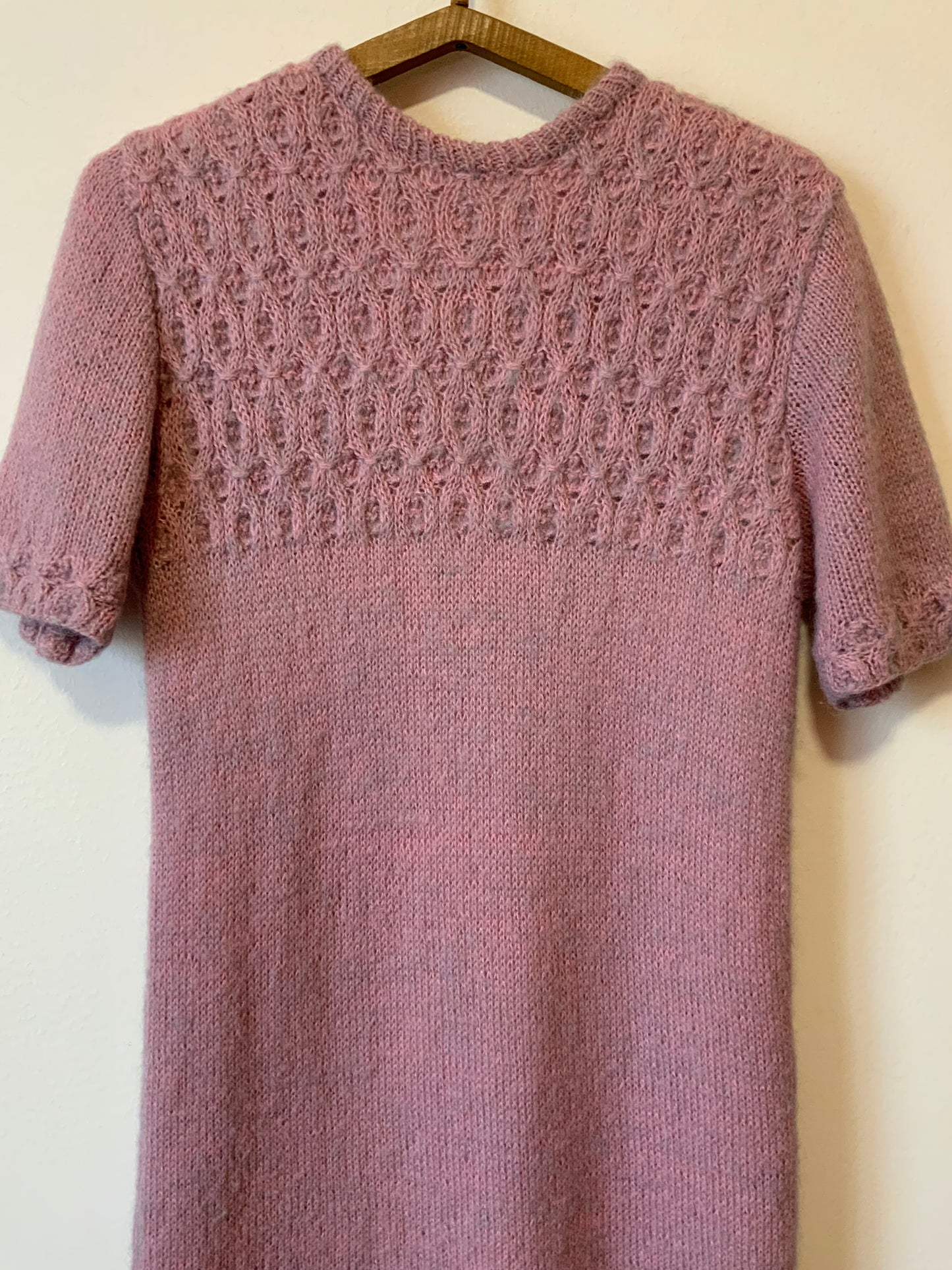 Robe confection main Tricot Vintage 1970 Piece unique T40.