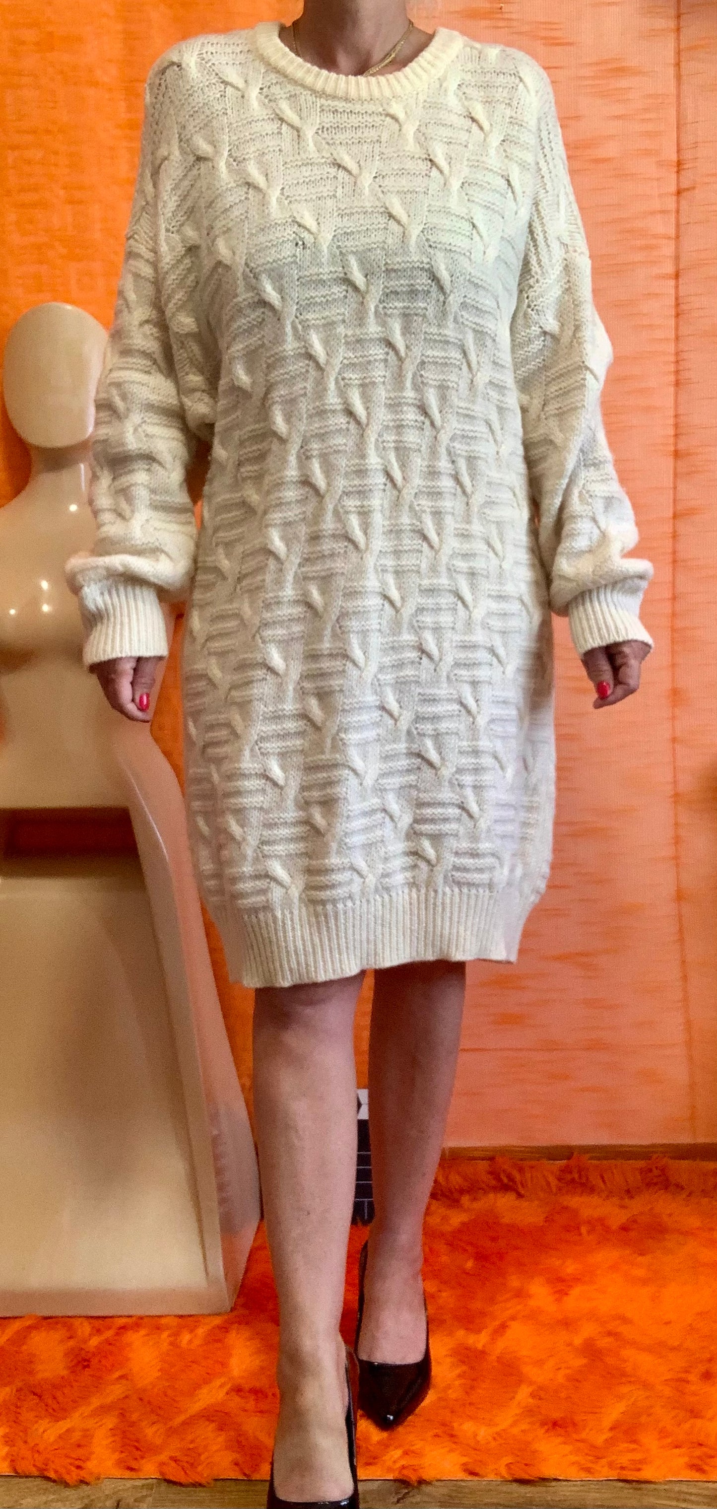 Robe Benetton Torsades pure laine vierge Vintage Italy 1980/90- T52 maxi.