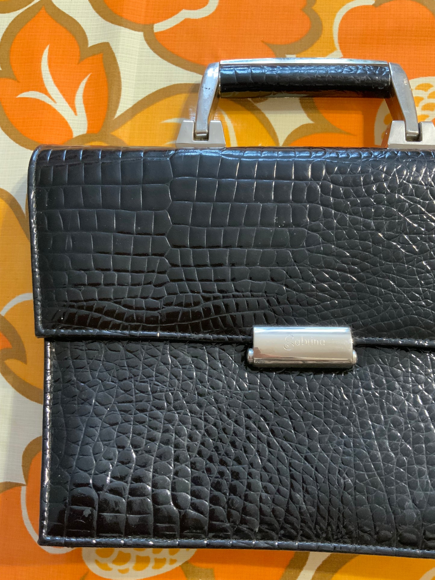 Sac à main Chic Cuir vernis Vintage 1980