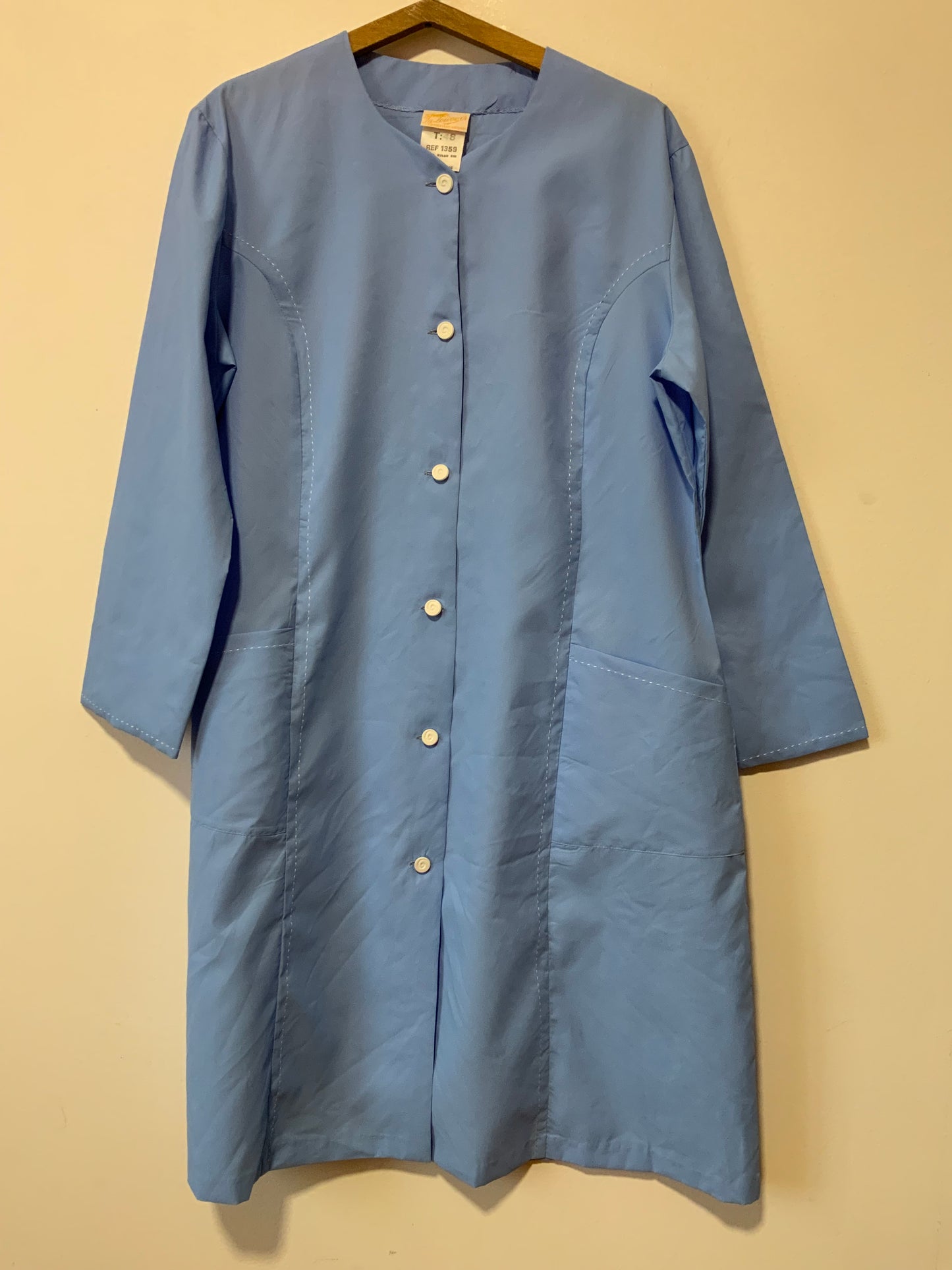 Robe boutonnée Blouse Nylon France Vintage - T58