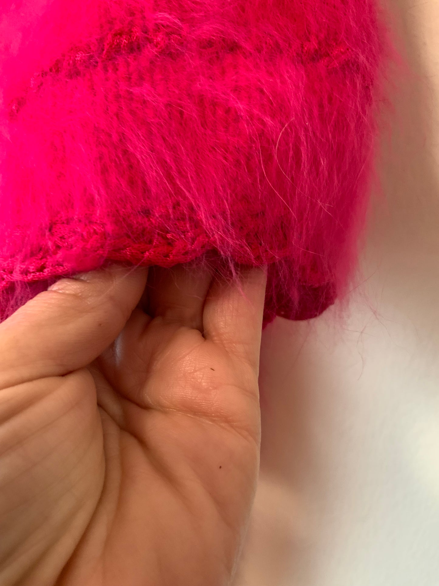 Anny Blatt Merveilleux Pull Laine Angora tricote main - Vintage 1990 Luxe