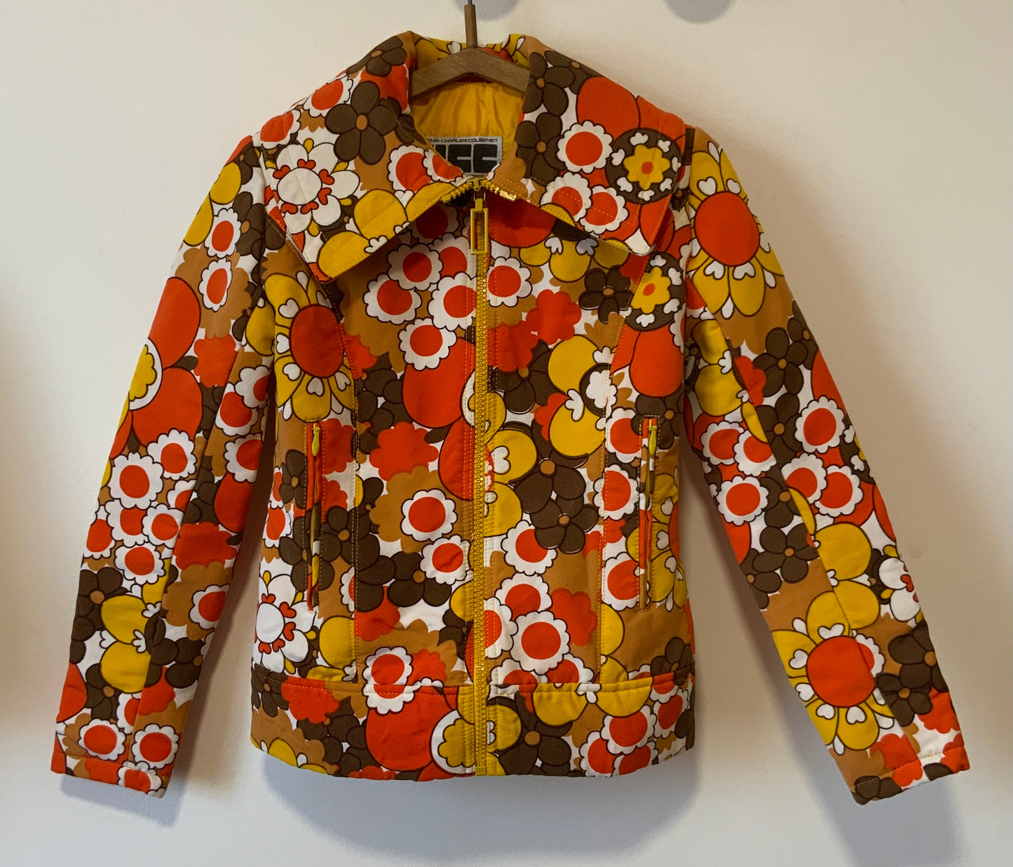 Colsenet Haut de gamme Ensemble Flowers power Vintage 1970 Pièce exceptionnelle- T32