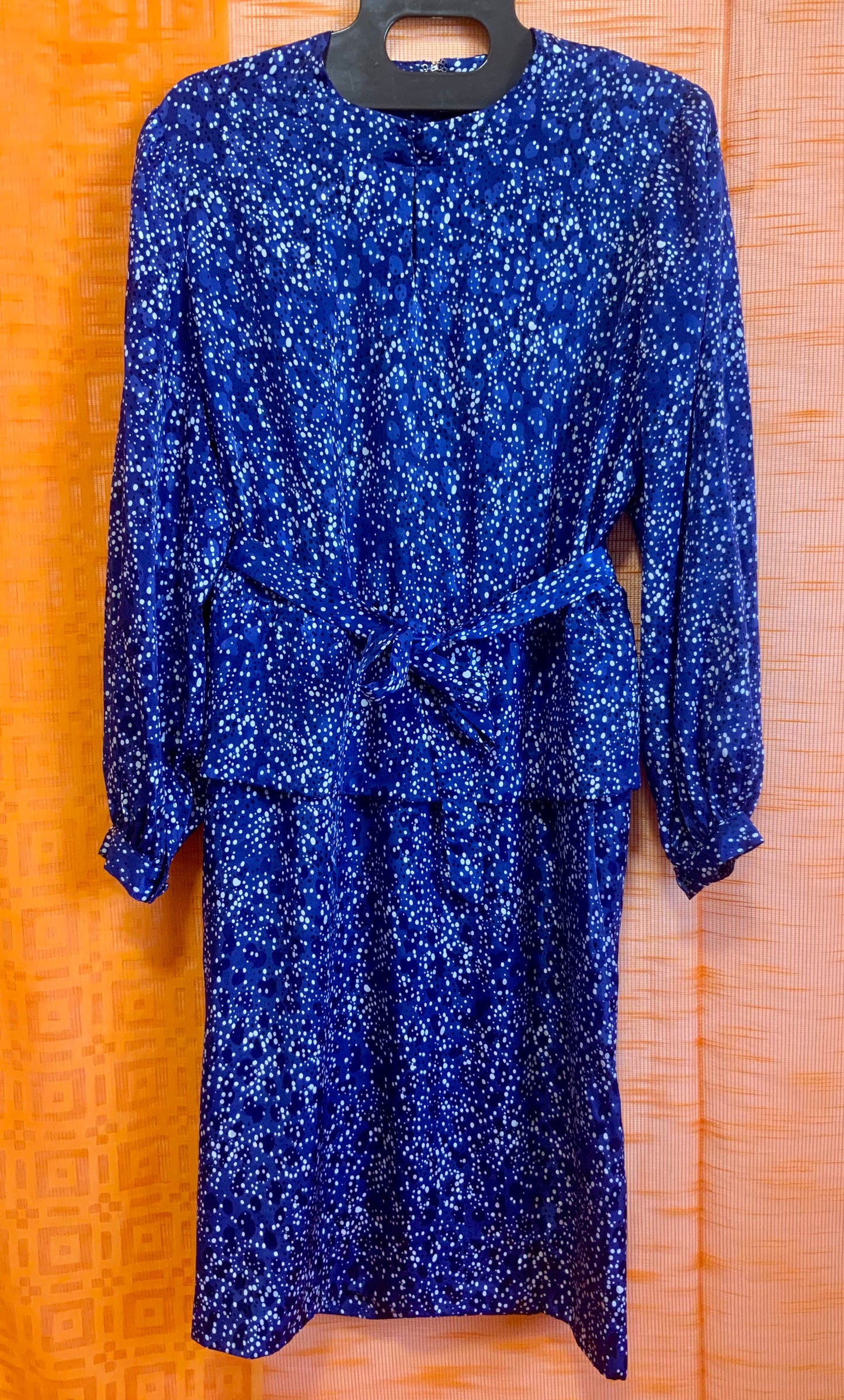 Robe chic de confection main Vintage 1980 petits pois- T42/44
