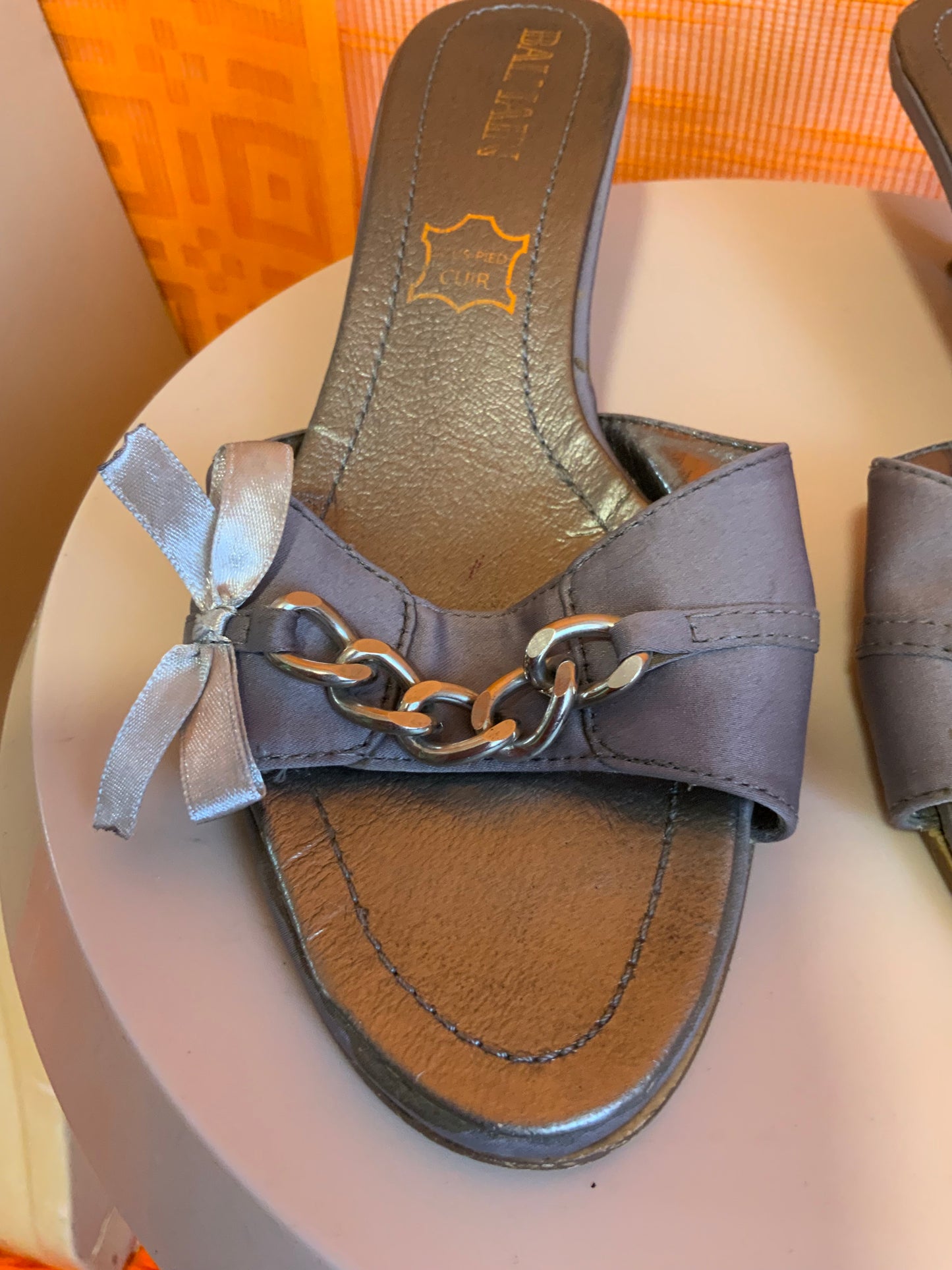 Escarpins Mules Talons Maison Balmain Vintage 1990- T37.