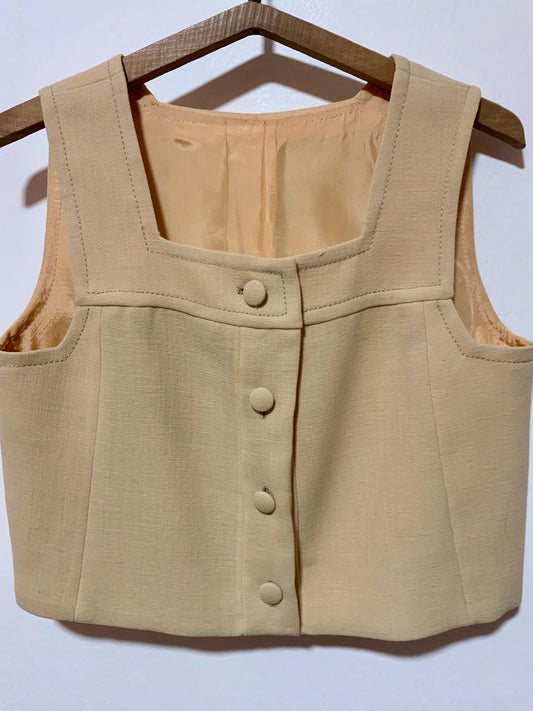 Gilet Bolero boutonné Création Vintage Beauté Baby Doll 1970 🌼 T38-