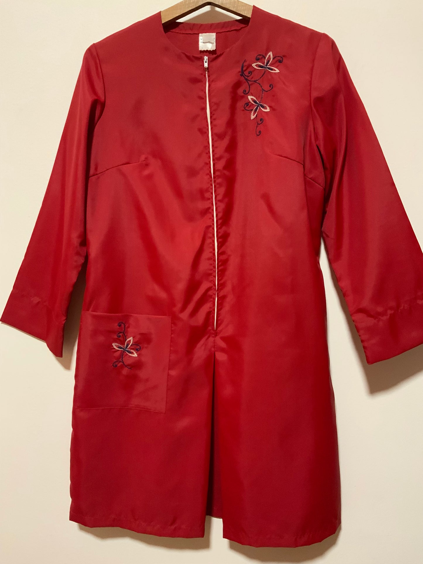 Robe Blouse Nylon NylFrance Vintage 70 Broderies fleurs