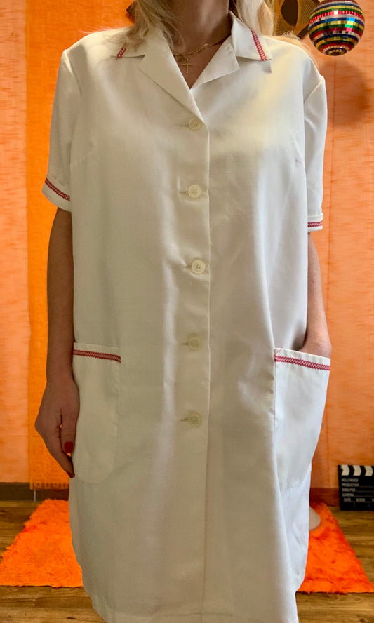 Robe blouse Nylon avec liserés Vintage 1970- T40-