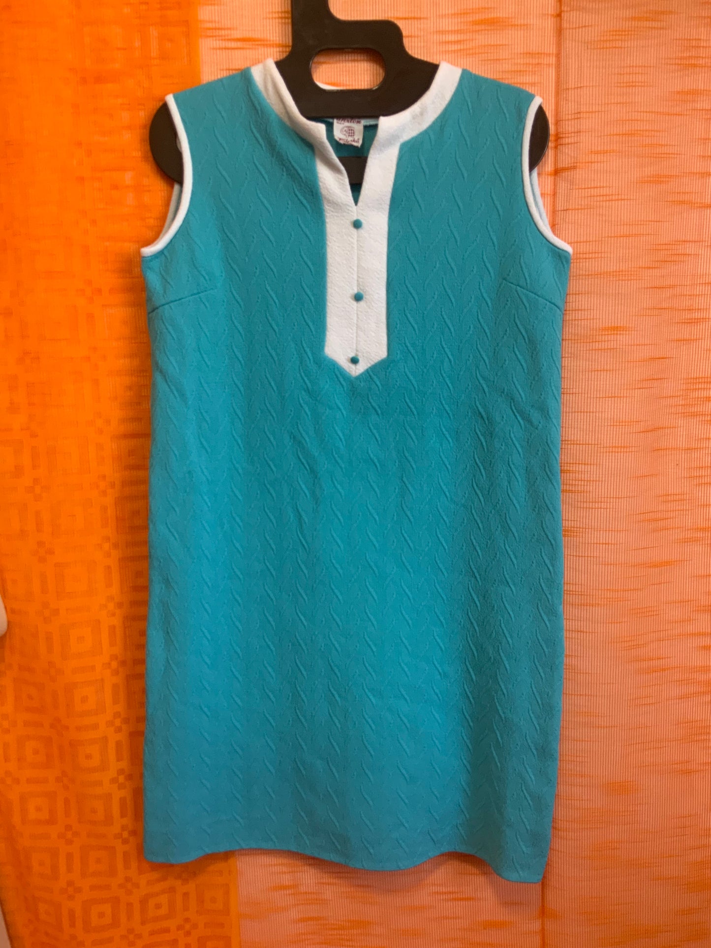 Robe Baby Doll Vintage 1960/70 Turquoise- T48