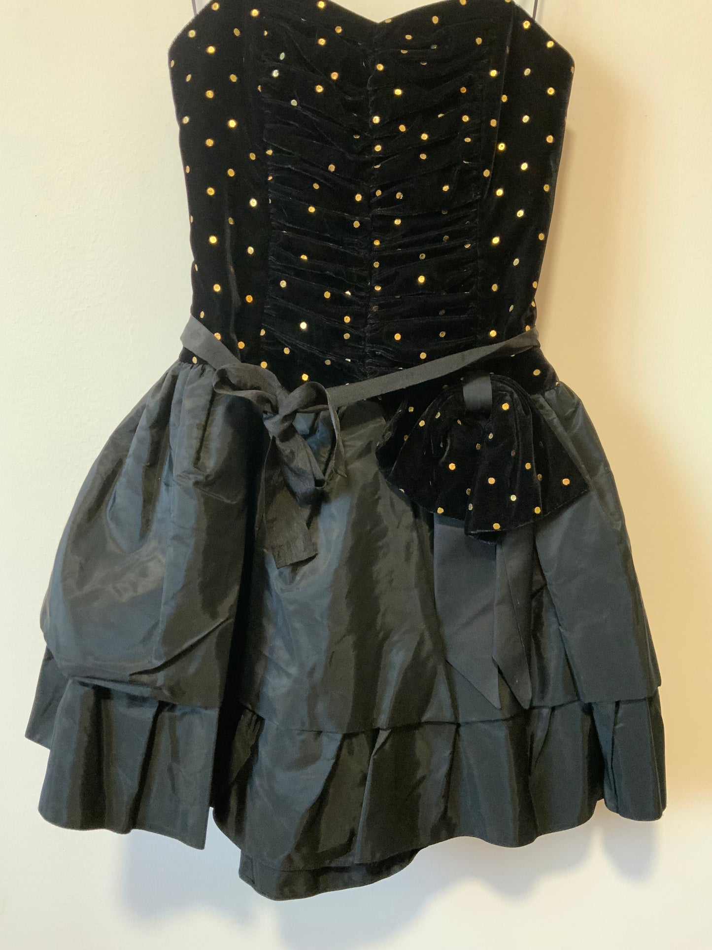 Robe Bustier velours volume Vintage 1980- T40/42
