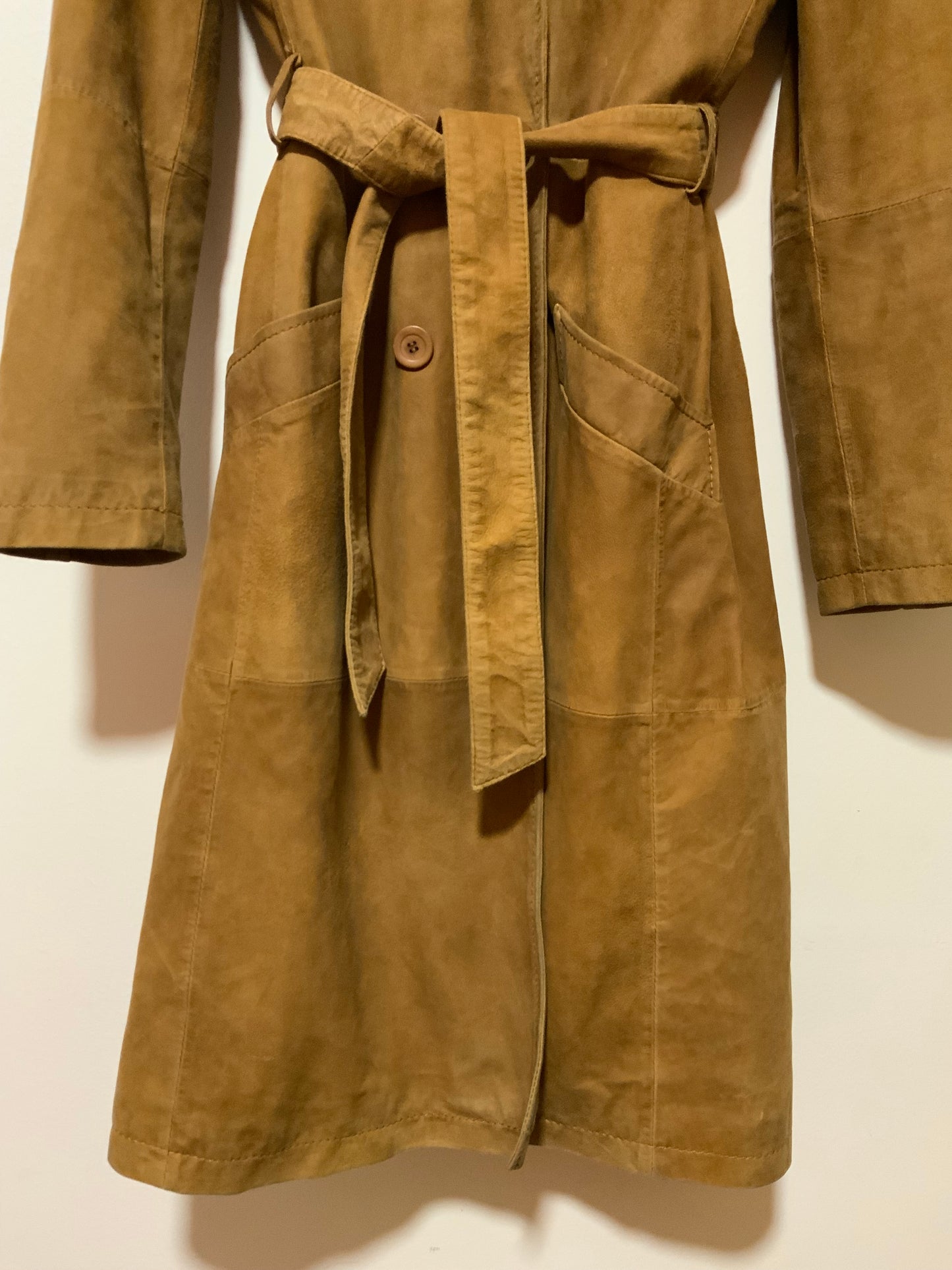 Trench en Cuir Daim marron Vintage 1990- T40