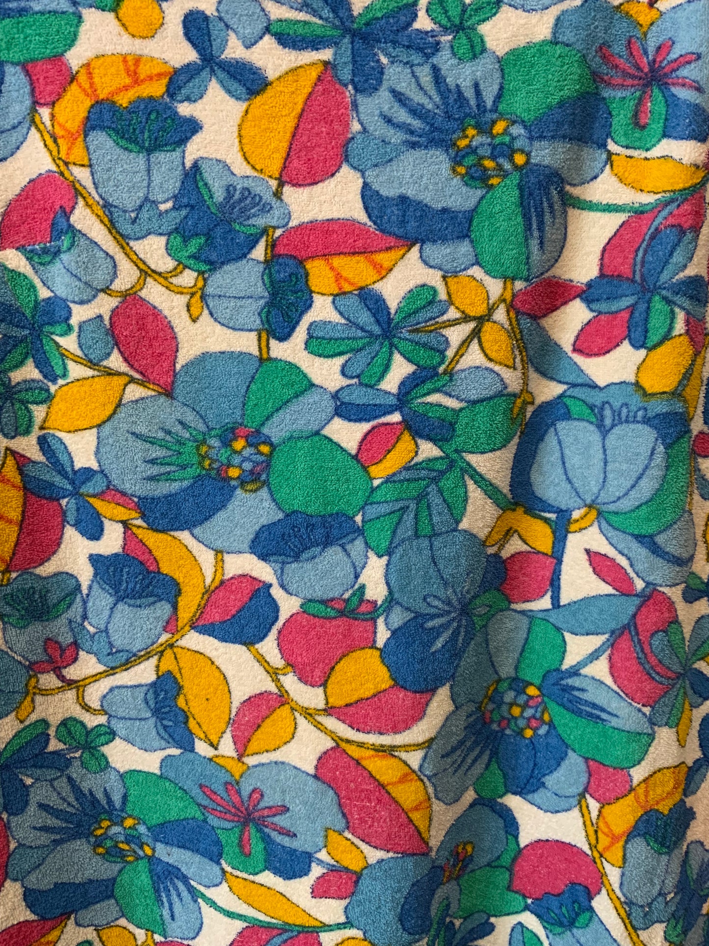 Robe a fleurs en matiere Eponge Vintage Belgium 1960/70- T52