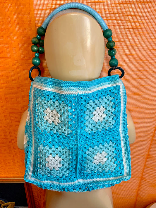 Sac à main fait main en laine au crochet Façon Vintage