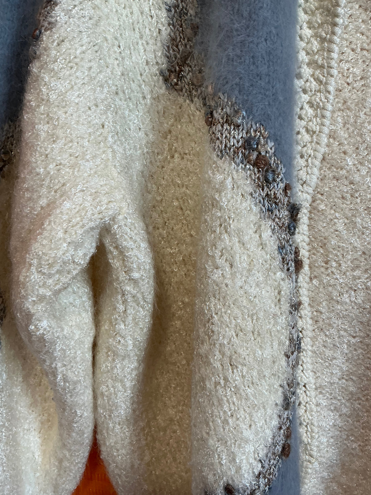 Gilet Cardigan Anny Blatt Angora Fait main - Vintage 1990 TU.
