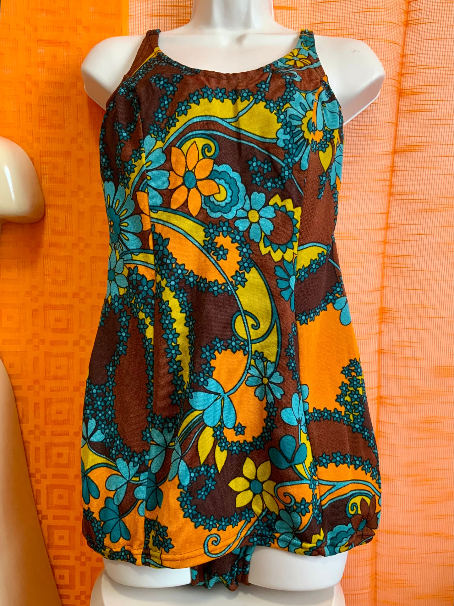 Superbe Maillot de bain à fleurs Vintage France 1970- T44