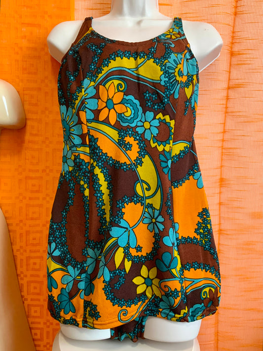 Superbe Maillot de bain à fleurs Vintage France 1970- T44