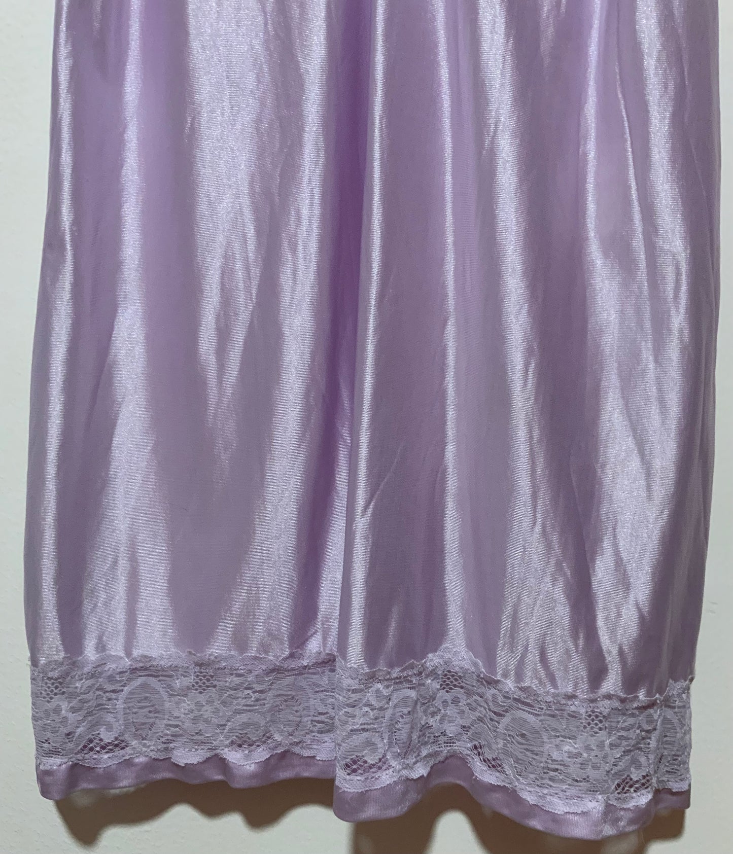Combinaison Robe dentelle Mauve Vintage 1980