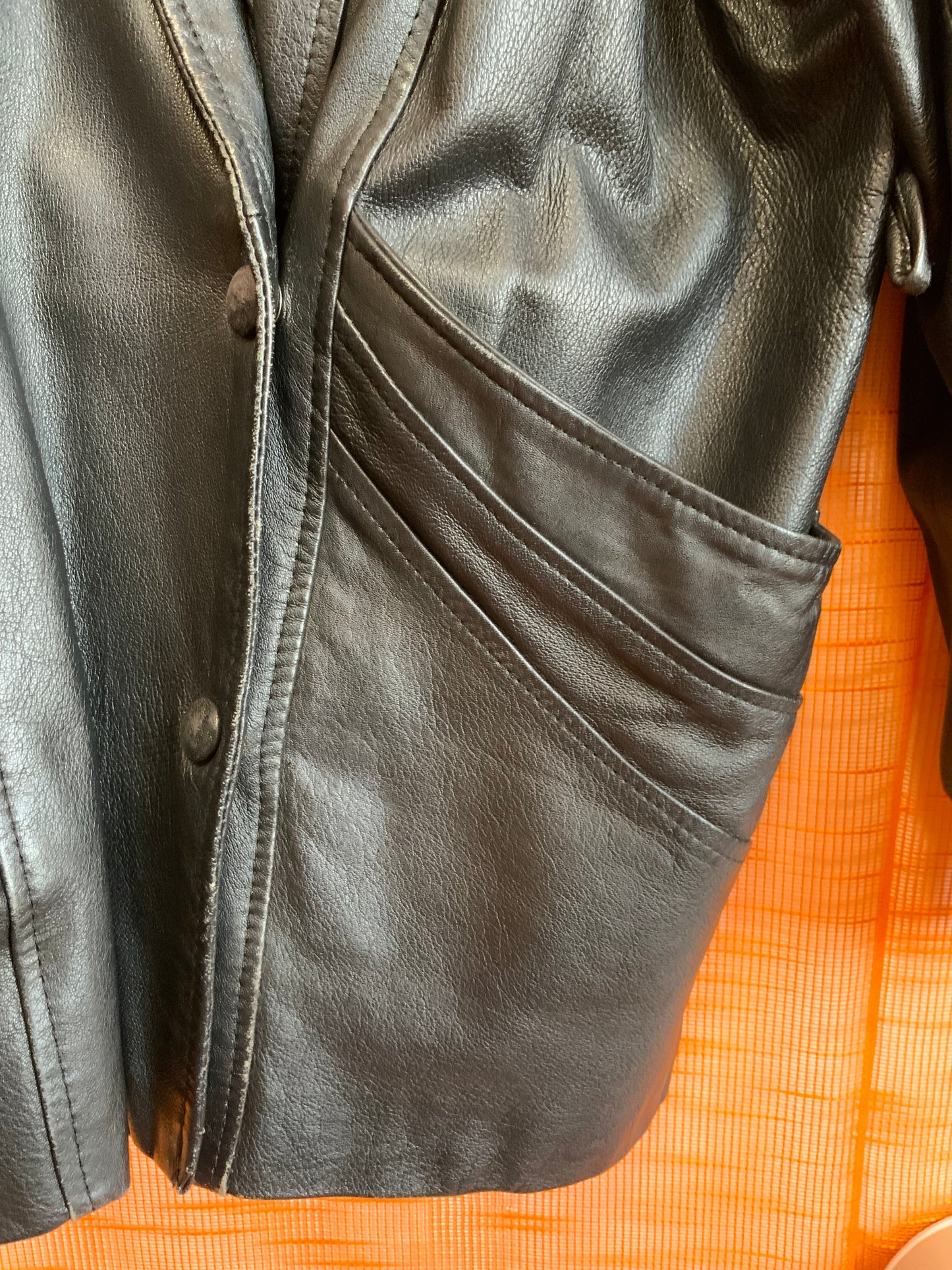 Veste cuir Vintage 1980 Élégance - T42