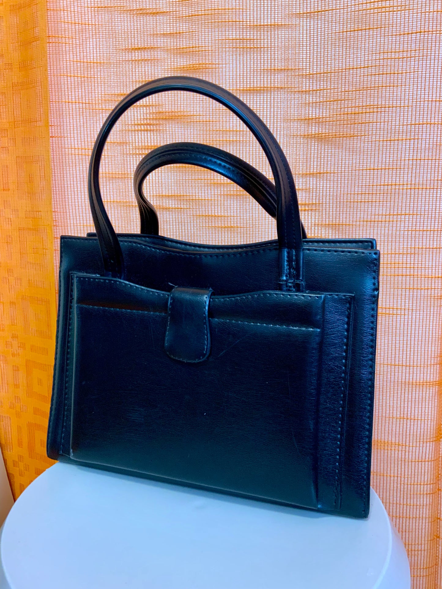 Superbe sac à main Vintage 1960/70 Cuir noir