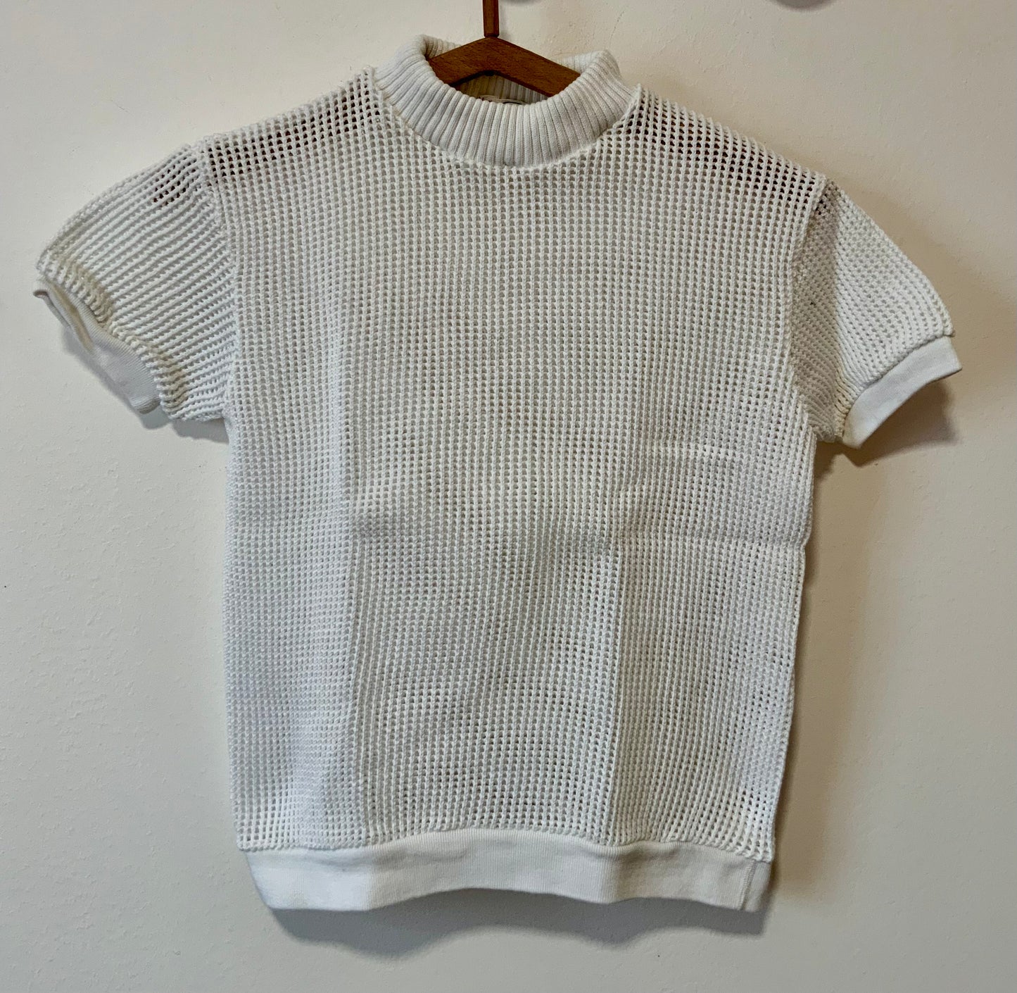 T shirt Ajouré Blanc Vintage neuf 1970- T36