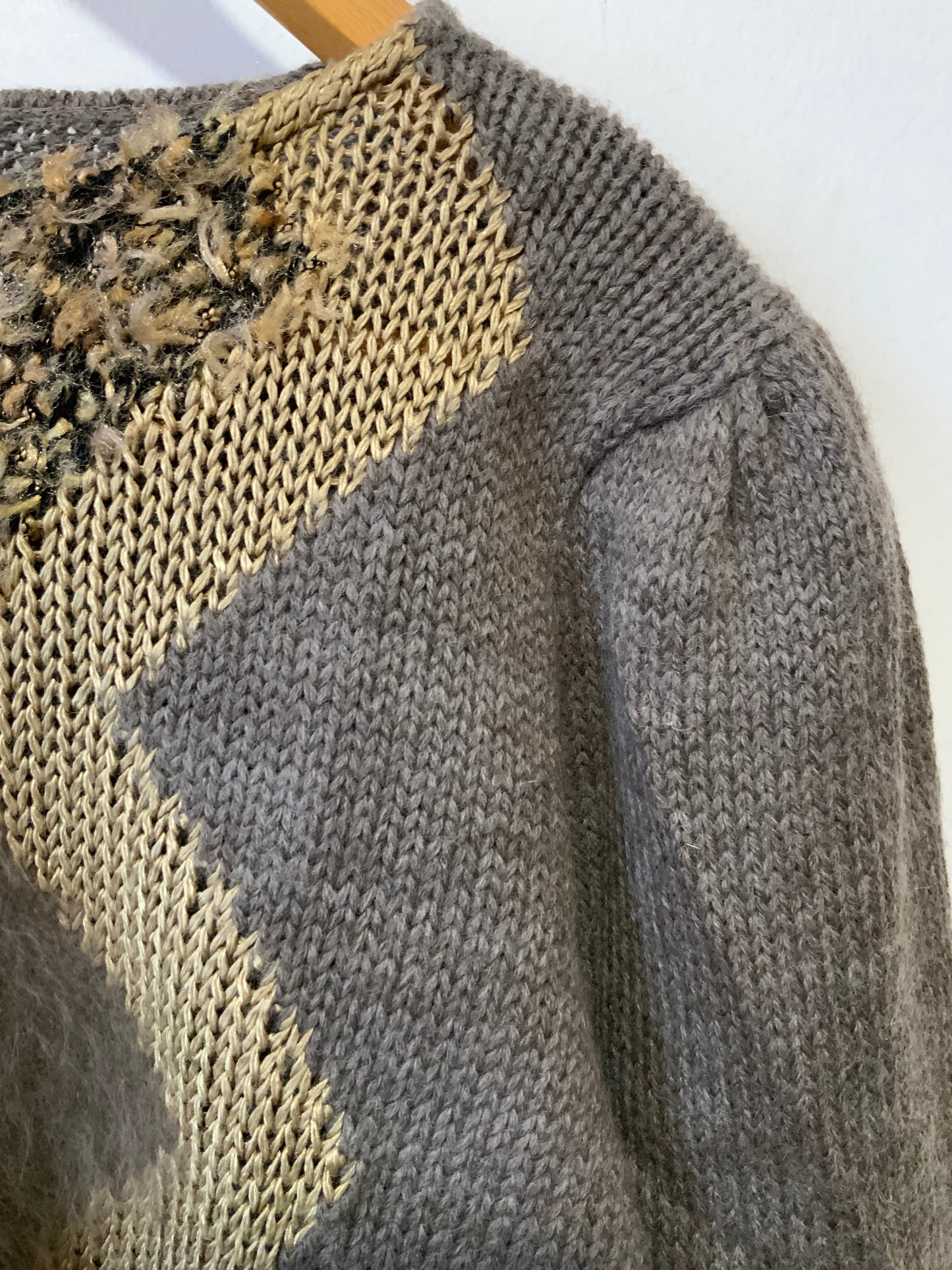 Pull Tricoté Mohair Laine Vintage 1990 - T50 maxi.