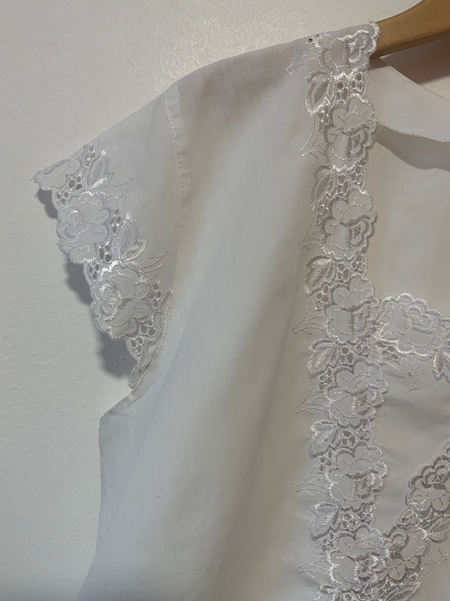 Blouse bohème broderies anglaises Vintage 1980