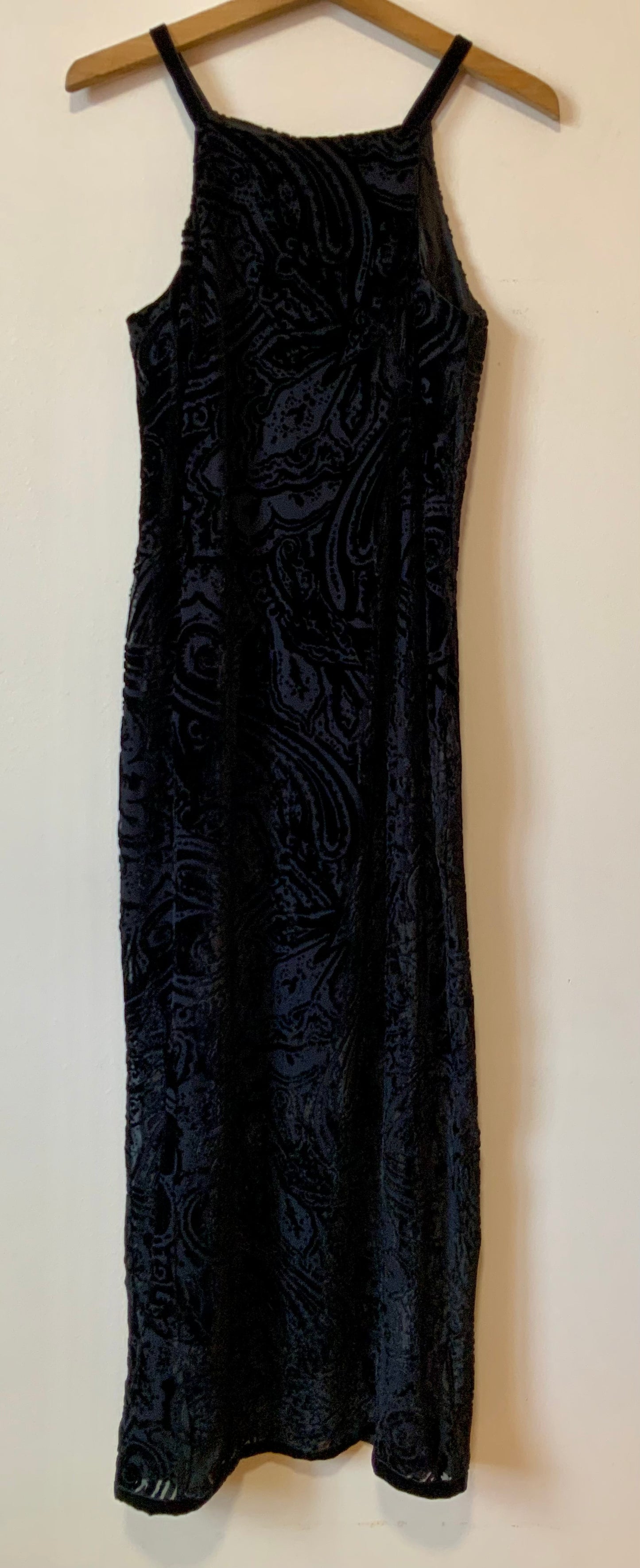 Robe Longue Soie Velours Vintage 1990 Elegance T36- France