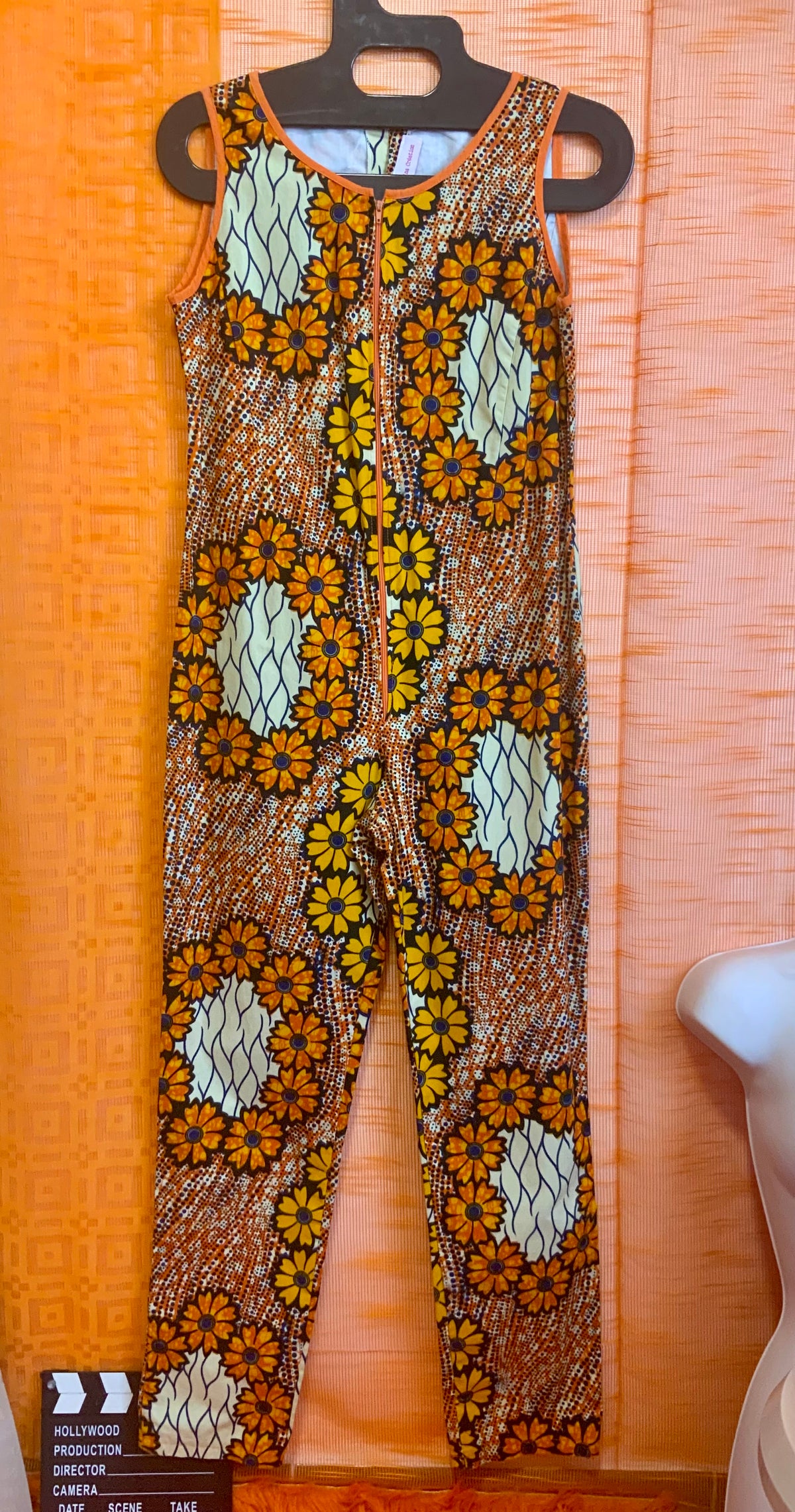 Combinaison Wax Fleurs Oranges Creation Vintage 2000’- T36/38