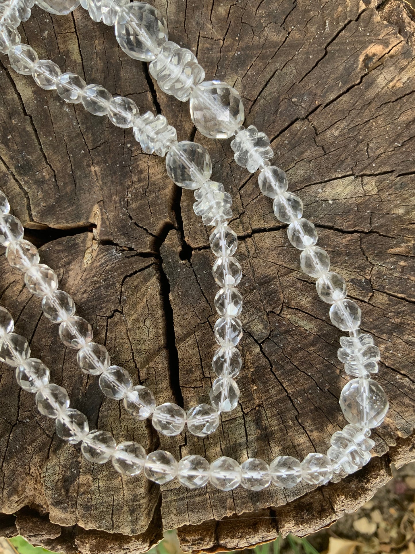 Long Collier Perles de verre Vintage 1980/90