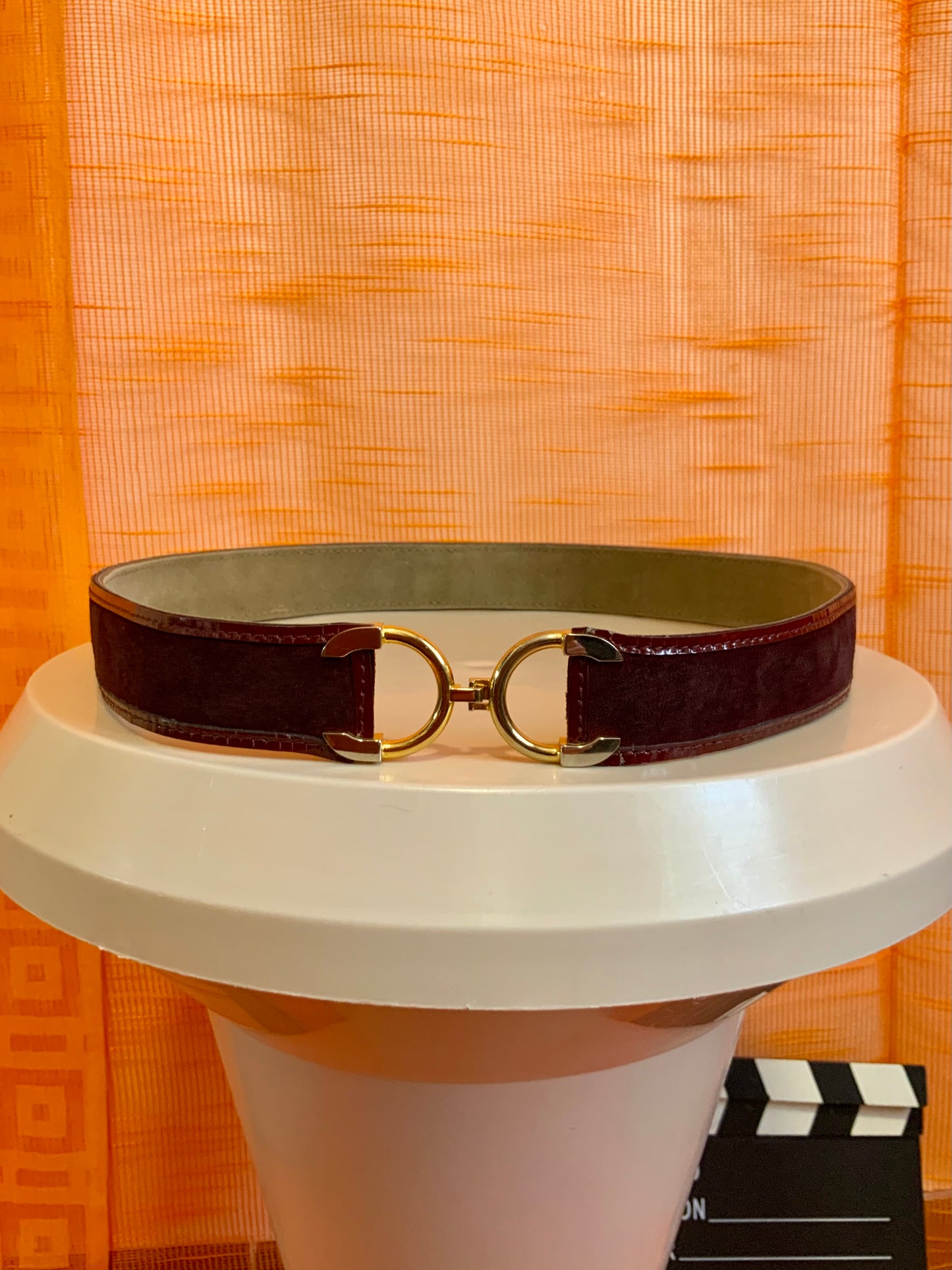 Ceinture daim bordeaux Vintage Chic