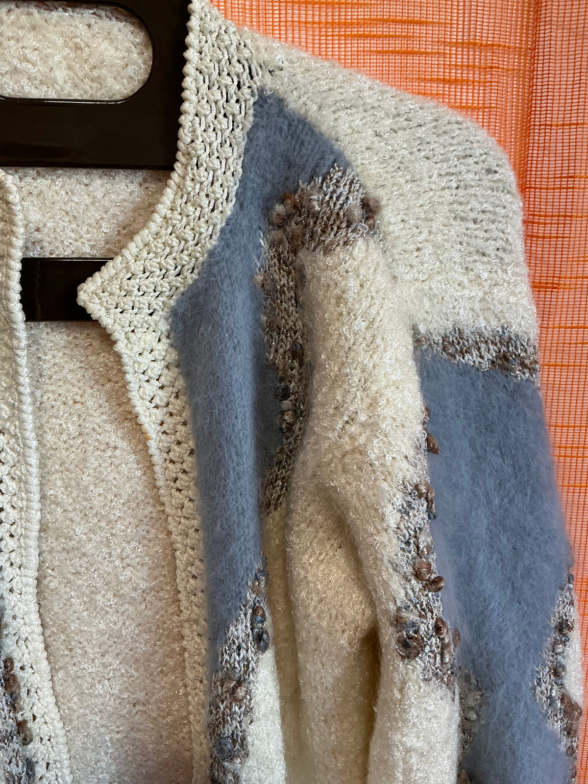 Gilet Cardigan Anny Blatt Angora Fait main - Vintage 1990 TU.